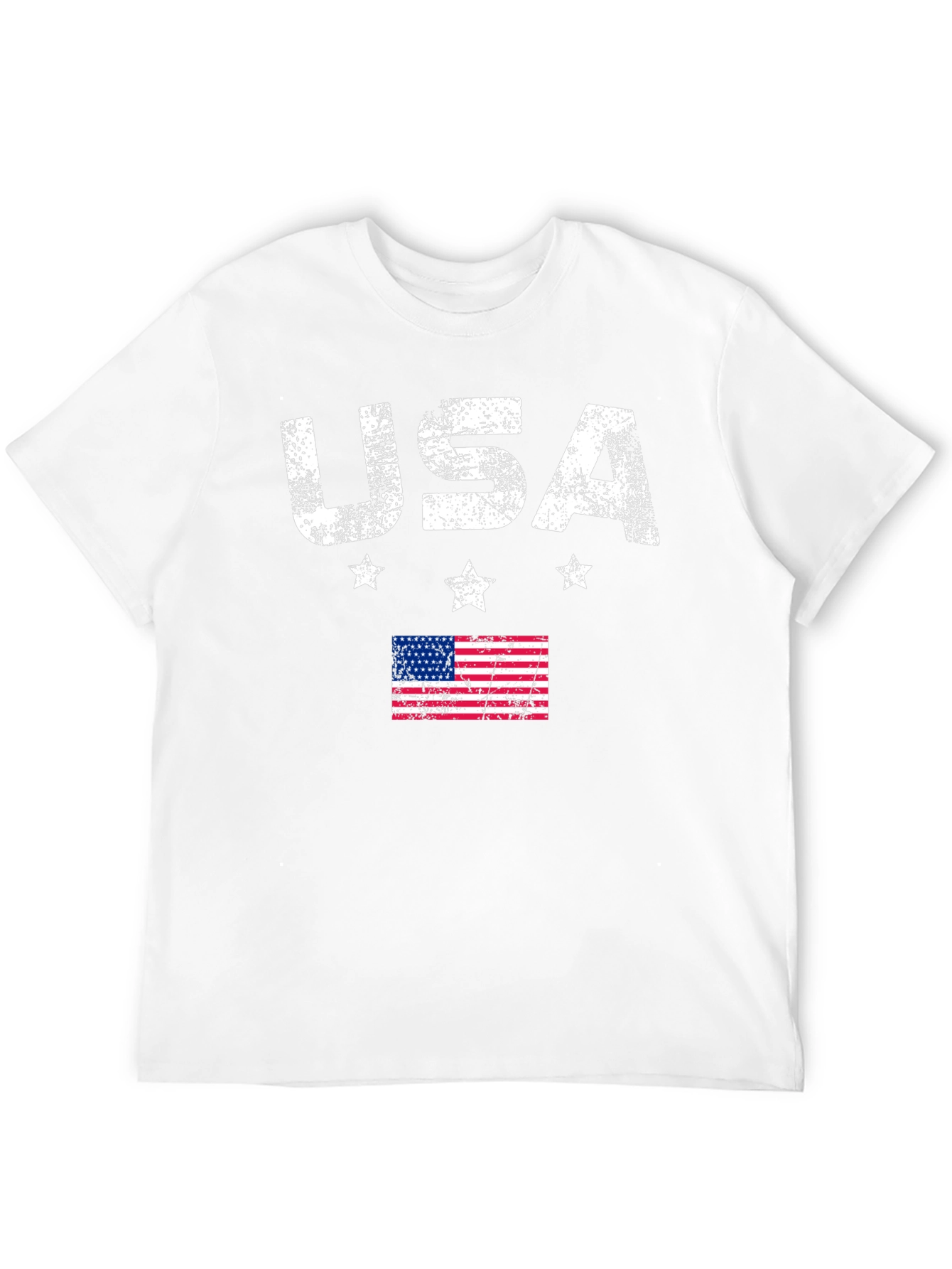 USA Flag Graphic Print Crew Neck T-Shirt