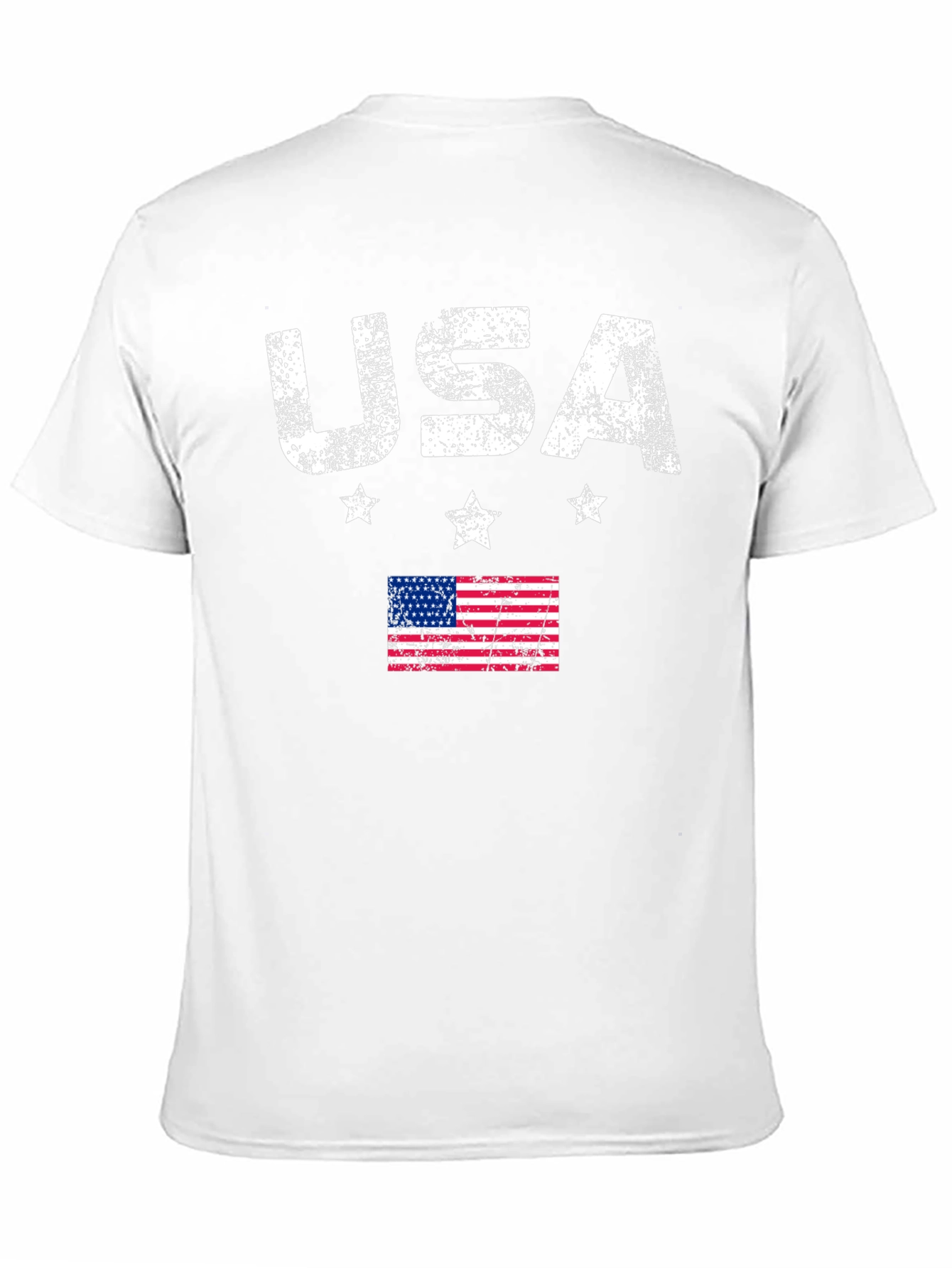 USA Flag Graphic Print Crew Neck T-Shirt