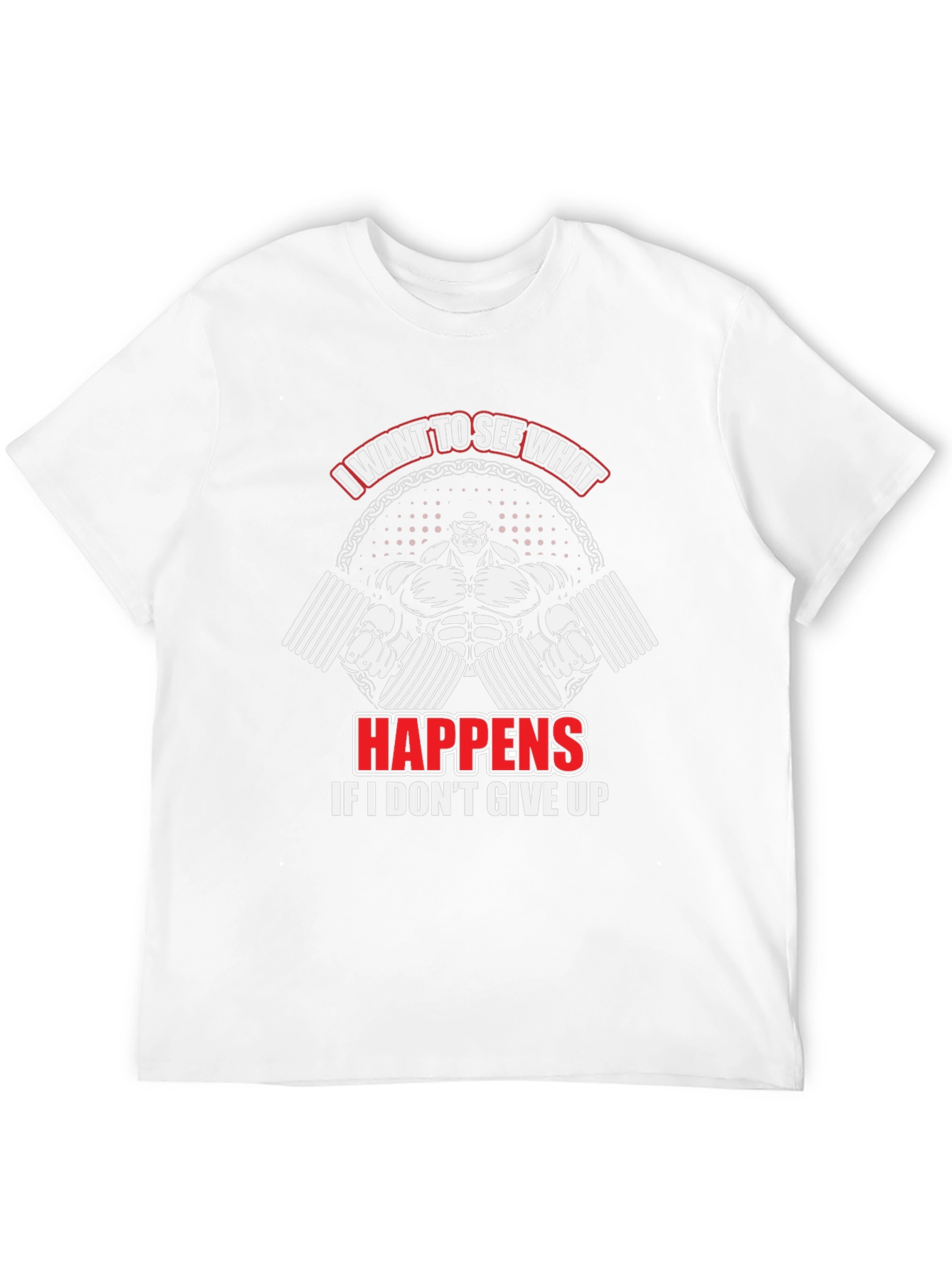 Workout Motivation T-Shirt - Never Give Up Design