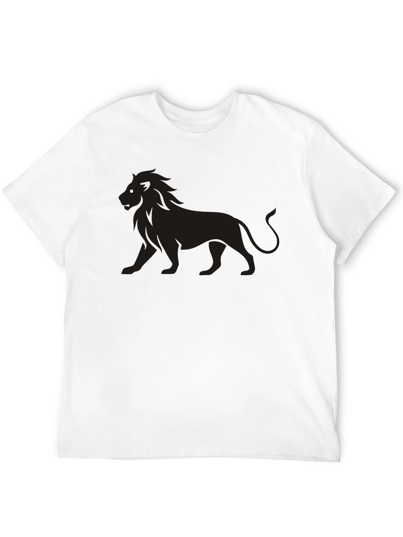 Lion Graphic Black T-Shirt - Mens Casual Tee