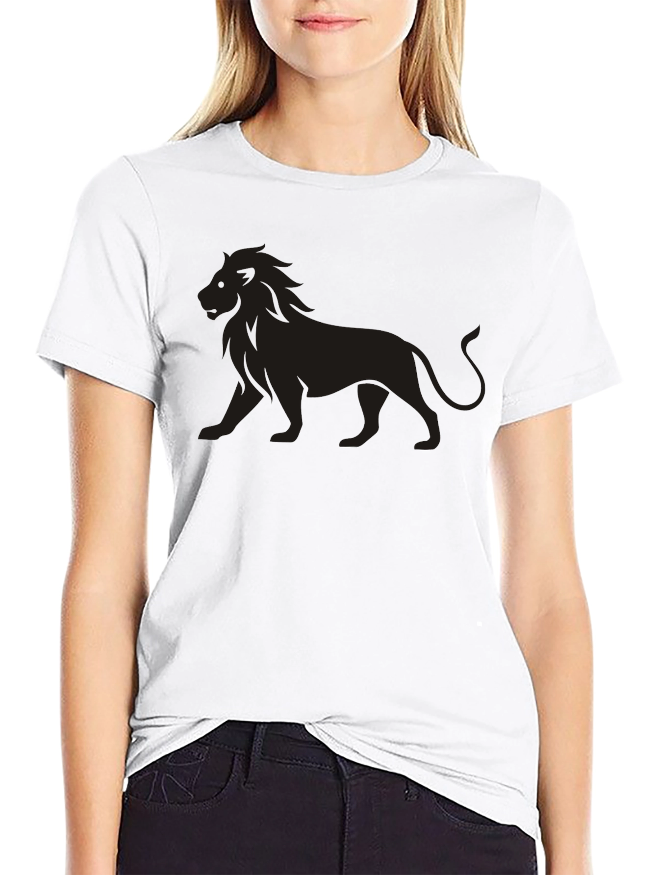 Lion Graphic Black T-Shirt - Mens Casual Tee