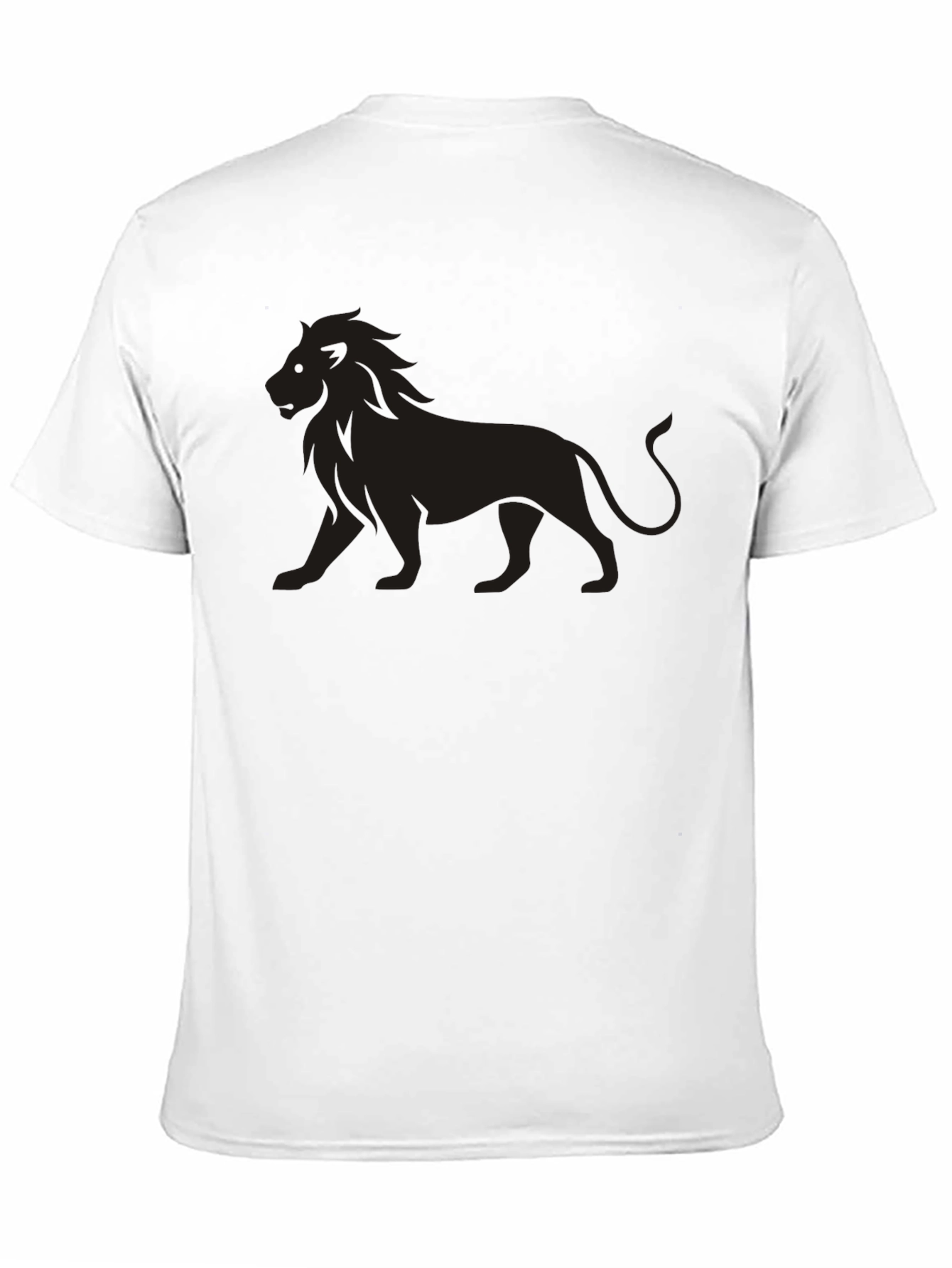 Lion Graphic Black T-Shirt - Mens Casual Tee