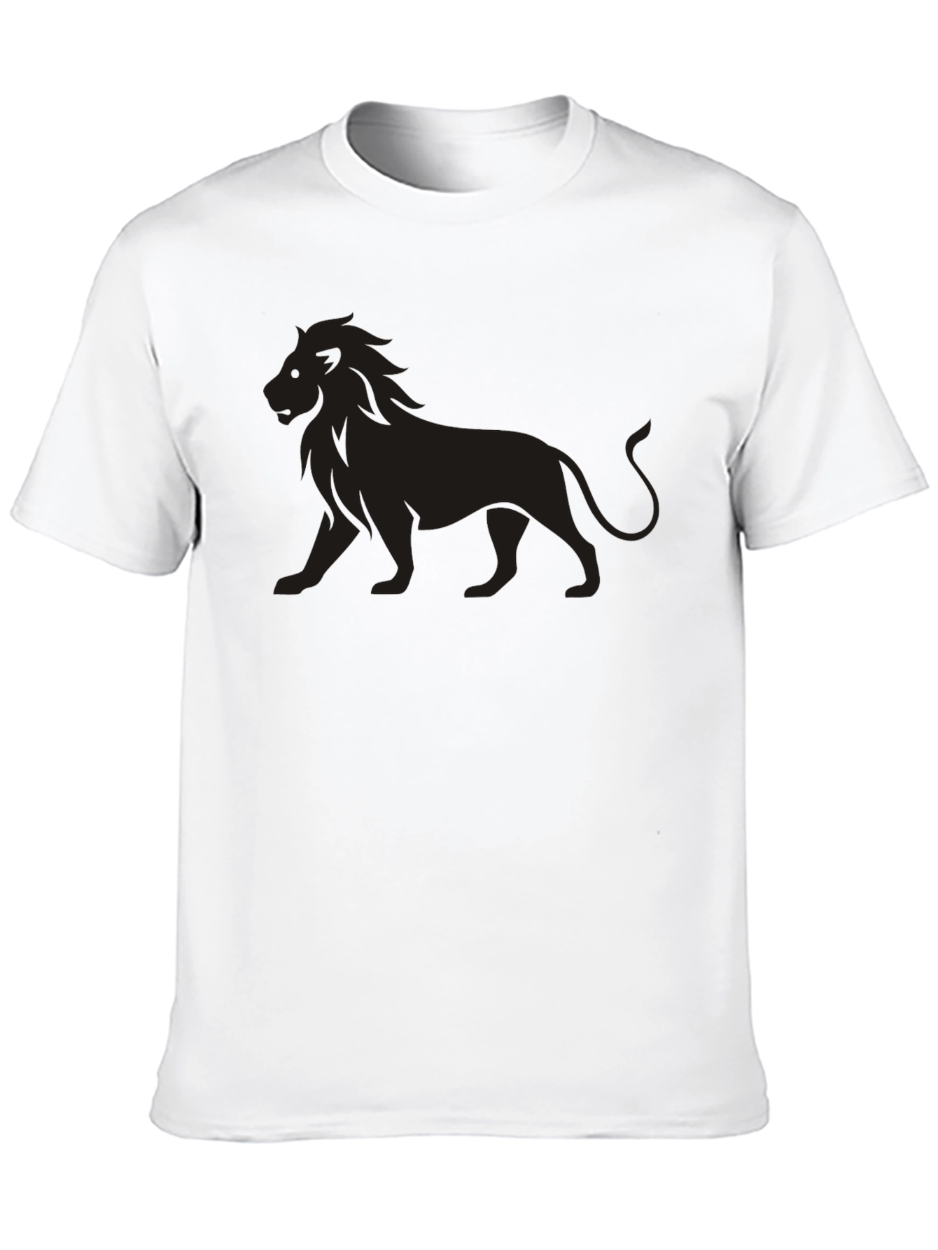 Lion Graphic Black T-Shirt - Mens Casual Tee