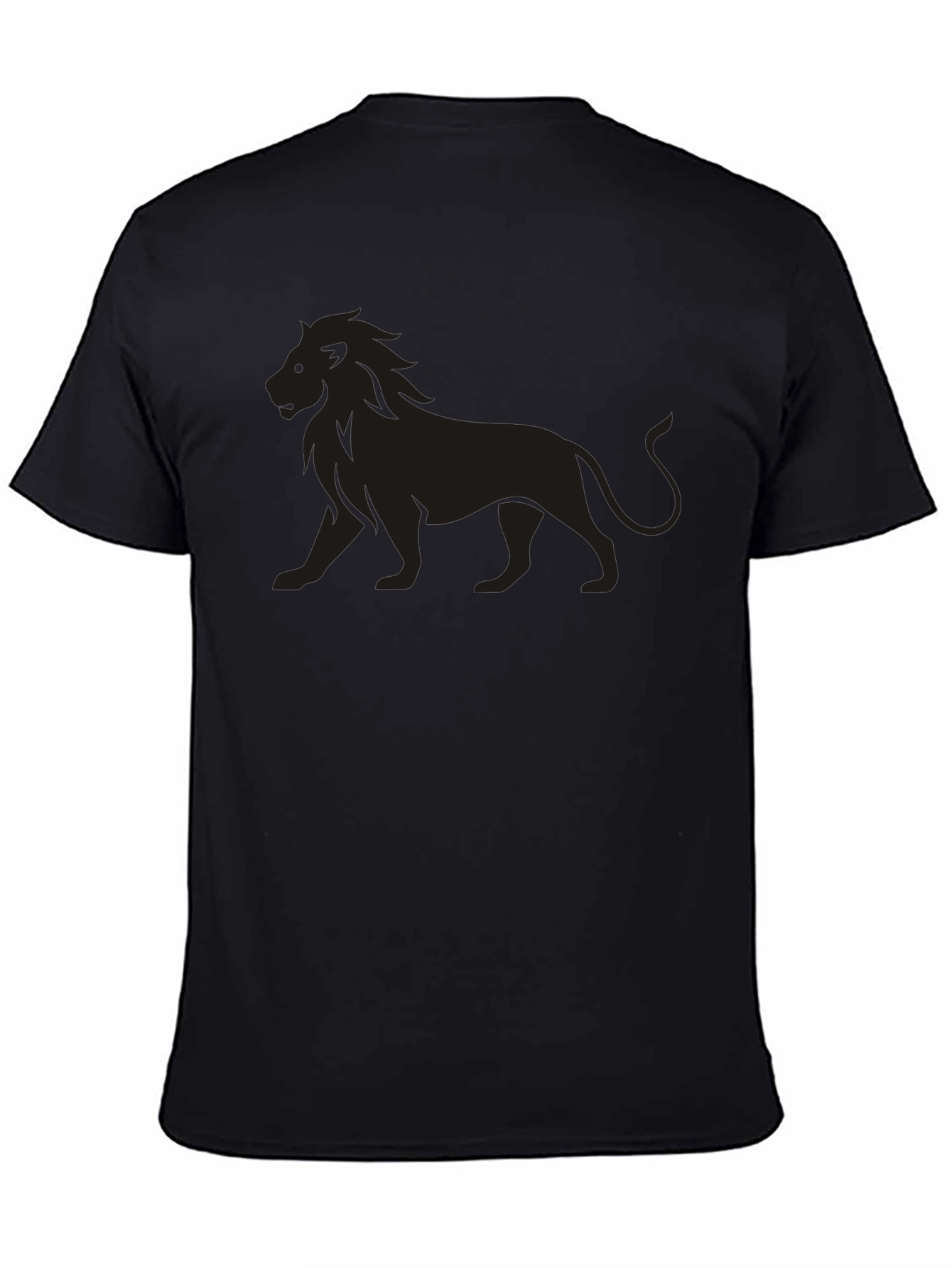 Lion Graphic Black T-Shirt - Mens Casual Tee