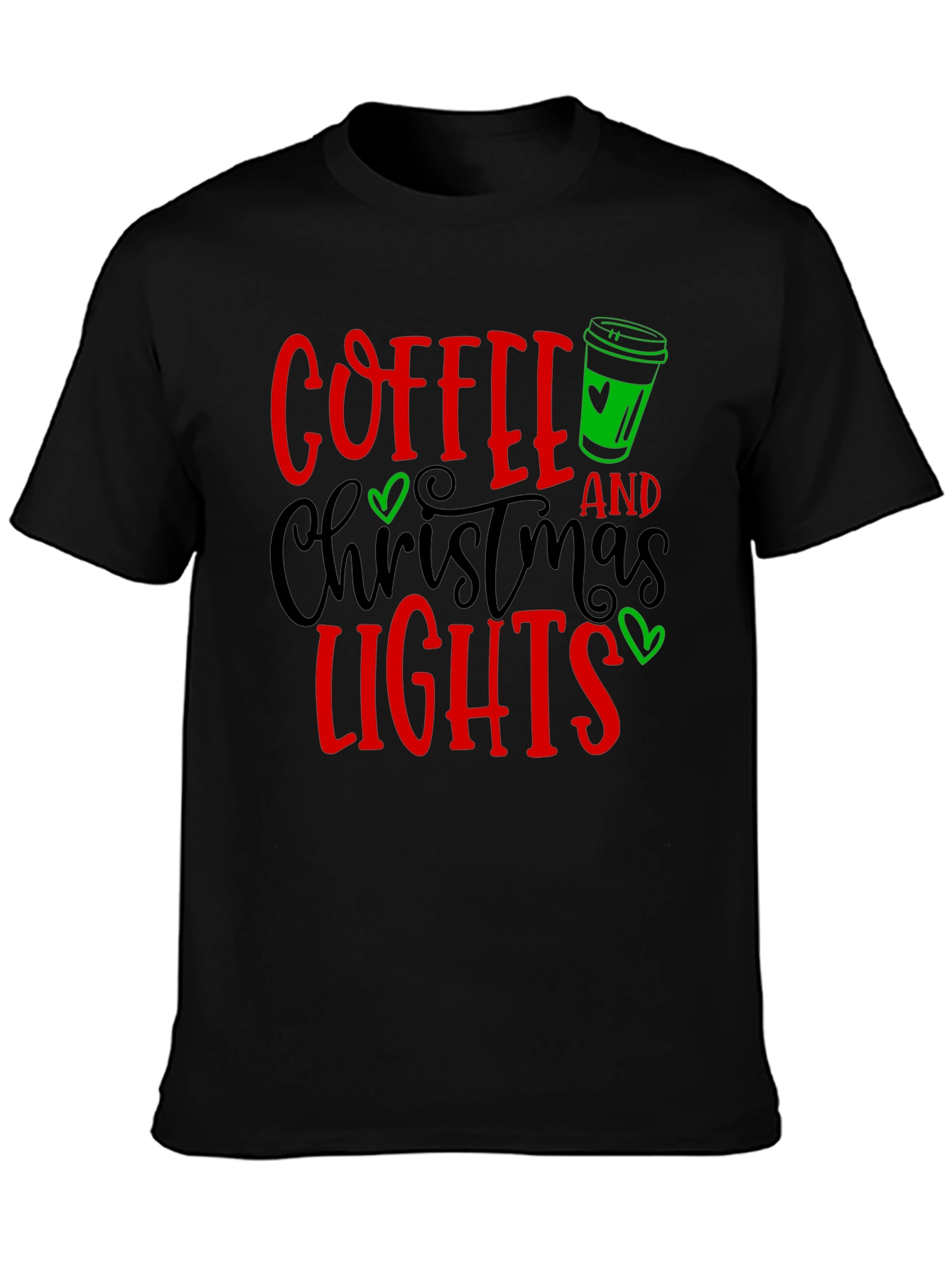 Coffee & Christmas Lights Graphic Tee