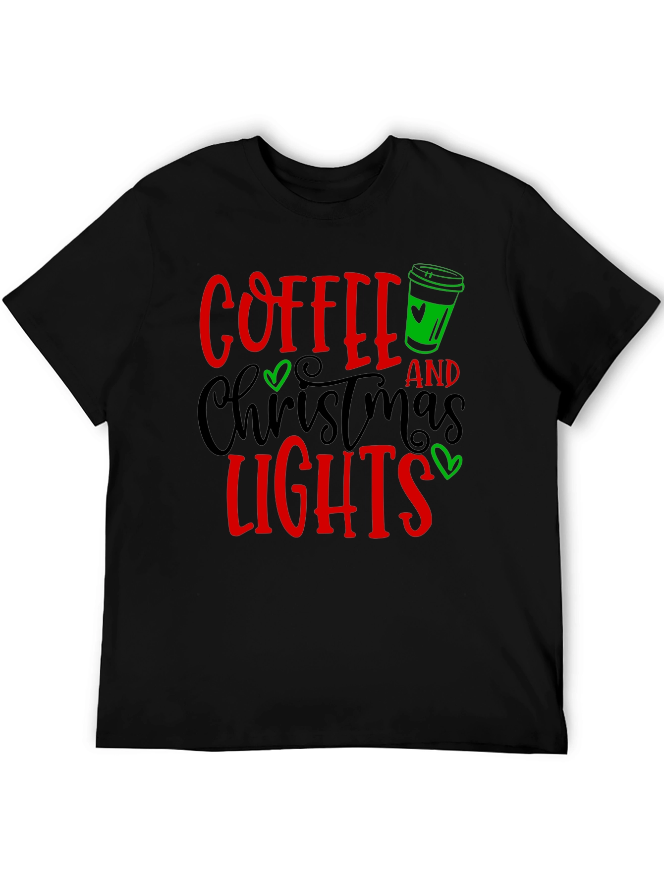 Coffee & Christmas Lights Graphic Tee