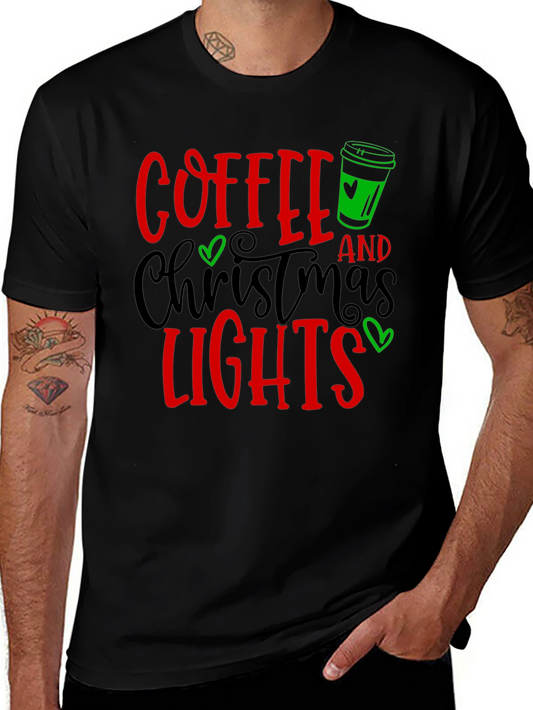 Coffee & Christmas Lights Graphic Tee