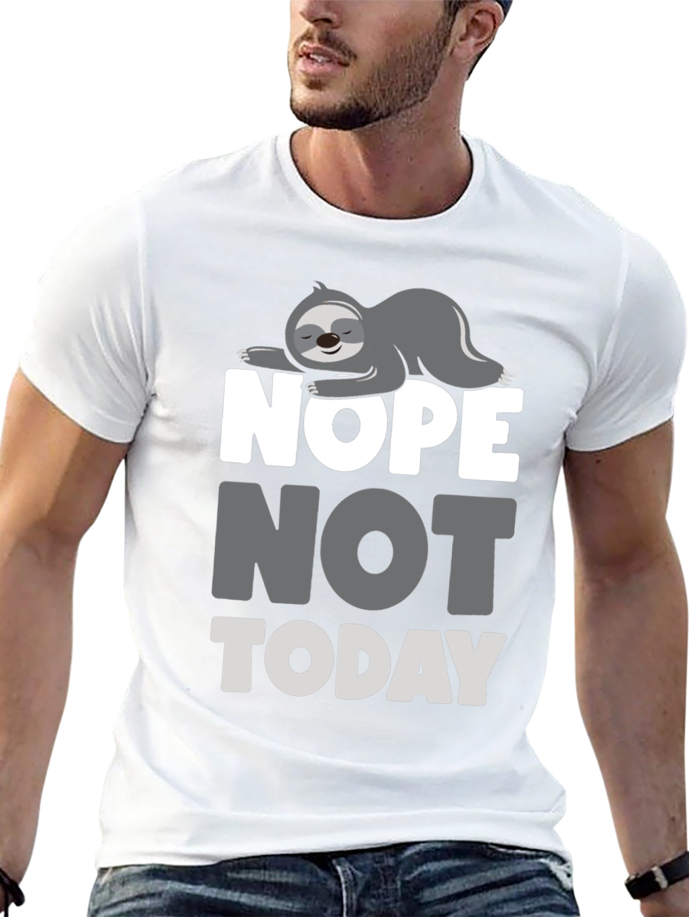 Nope Not Today Sloth Graphic T-Shirt
