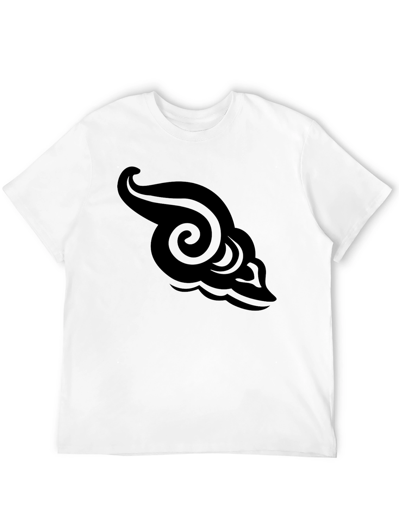 Mens Black T-Shirt with Cloud Graphic