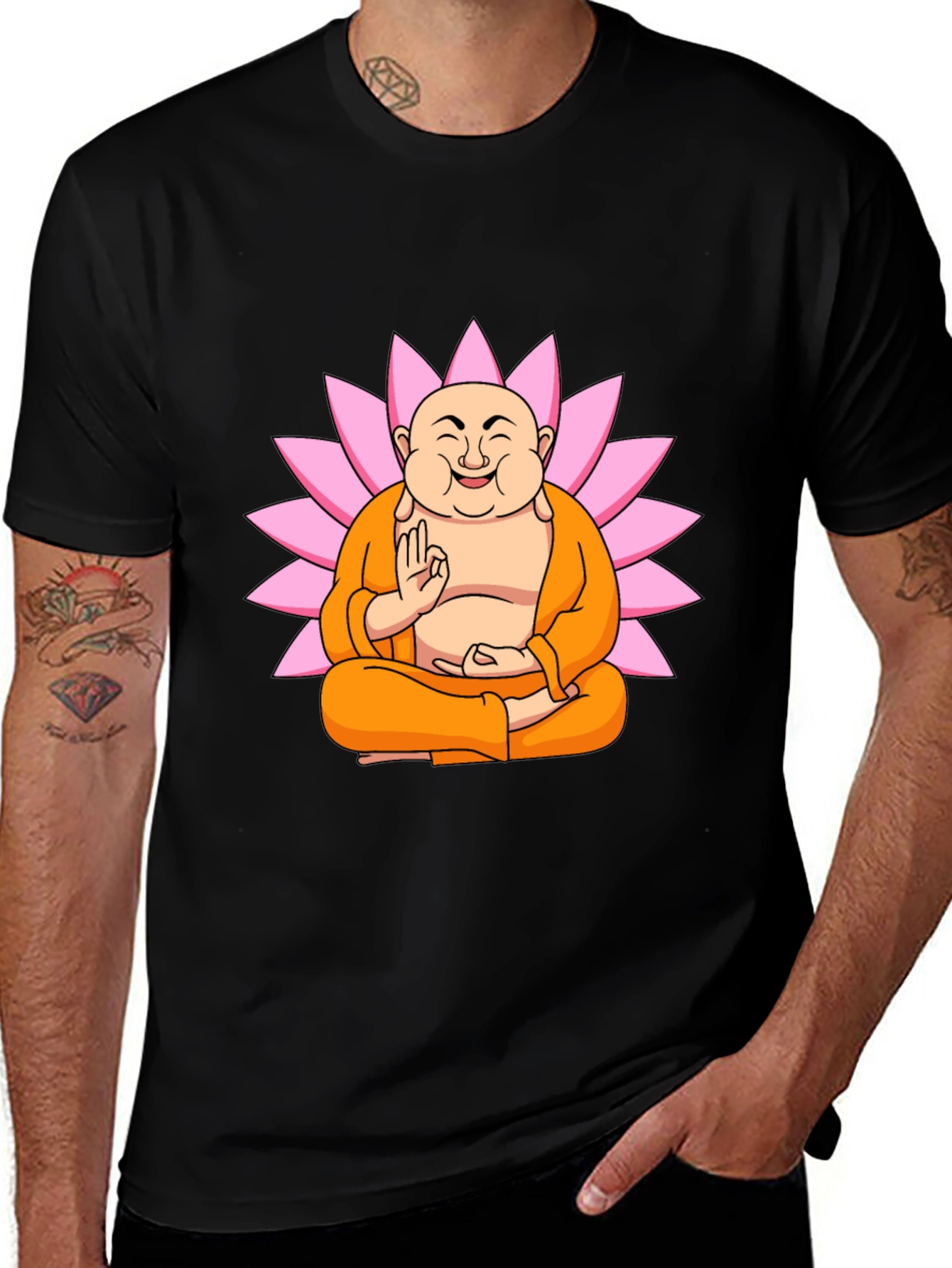 Buddha Lotus Graphic T-Shirt - Meditate in Style