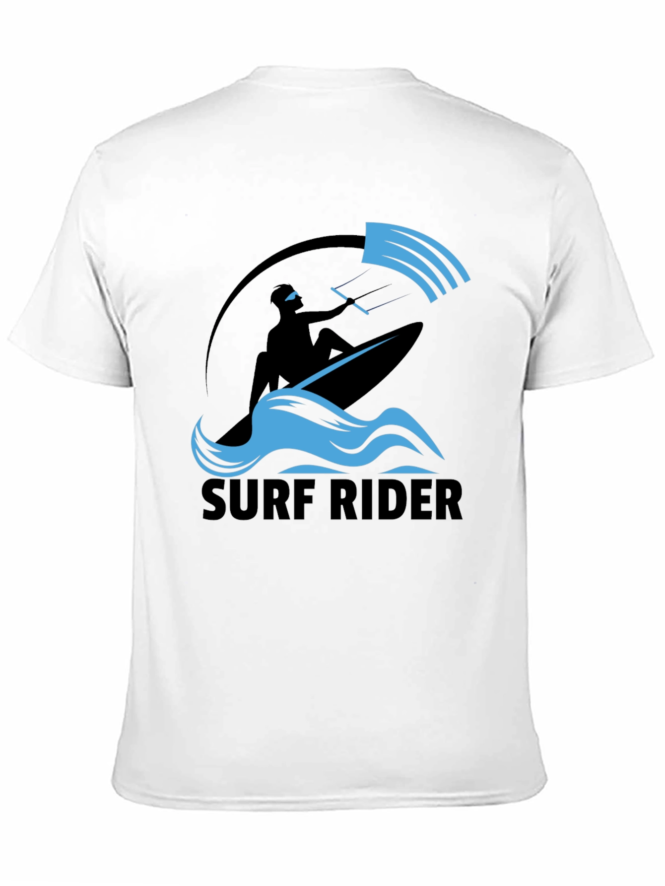Surf Rider Graphic Tee - Black Cotton T-Shirt