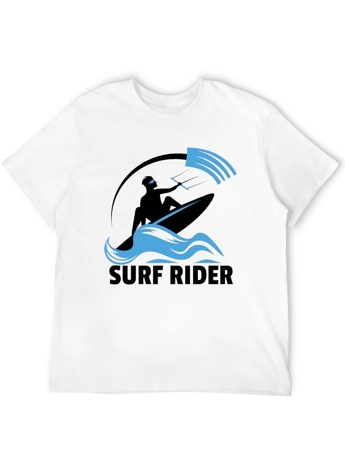 Surf Rider Graphic Tee - Black Cotton T-Shirt