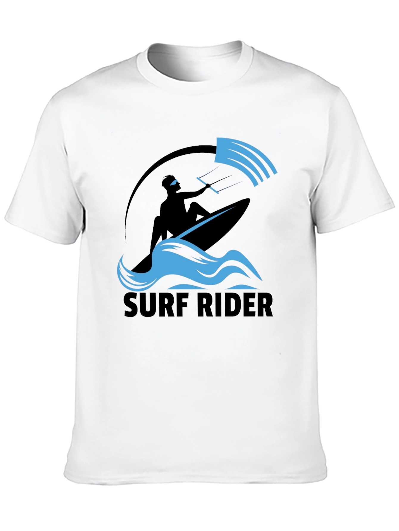 Surf Rider Graphic Tee - Black Cotton T-Shirt