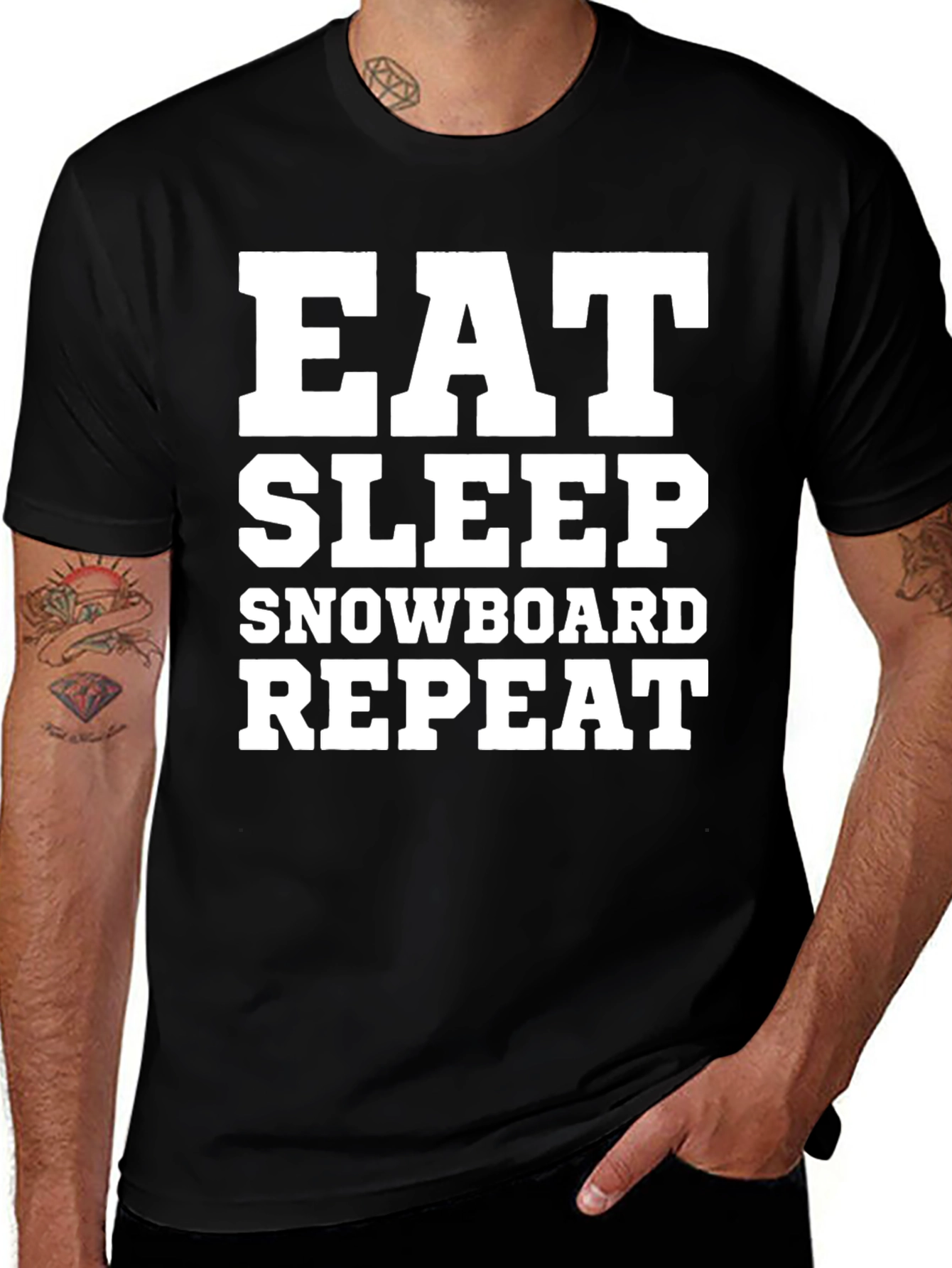 Eat Sleep Snowboard Repeat Graphic Tee