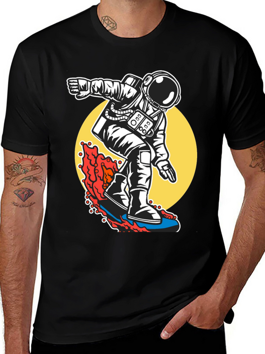 Surfing Astronaut T-Shirt - Ride the Waves of Space!
