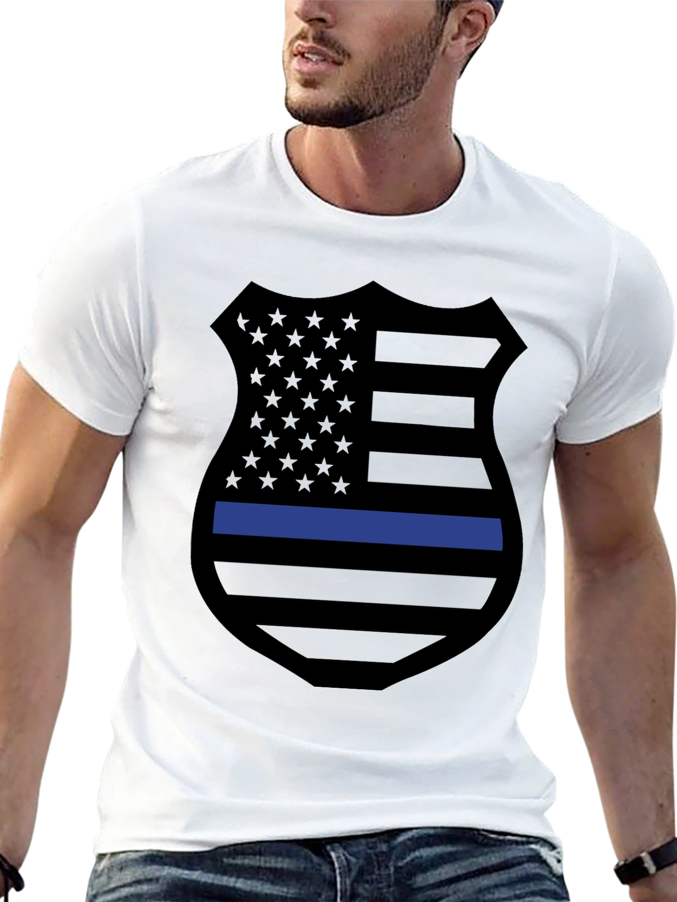 Thin Blue Line Shield Graphic Tee