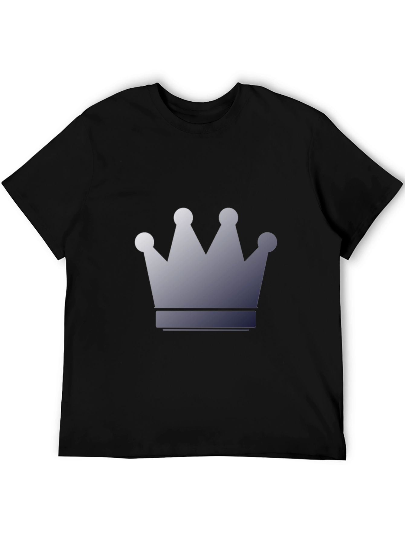 Mens Black T-Shirt with Crown Graphic