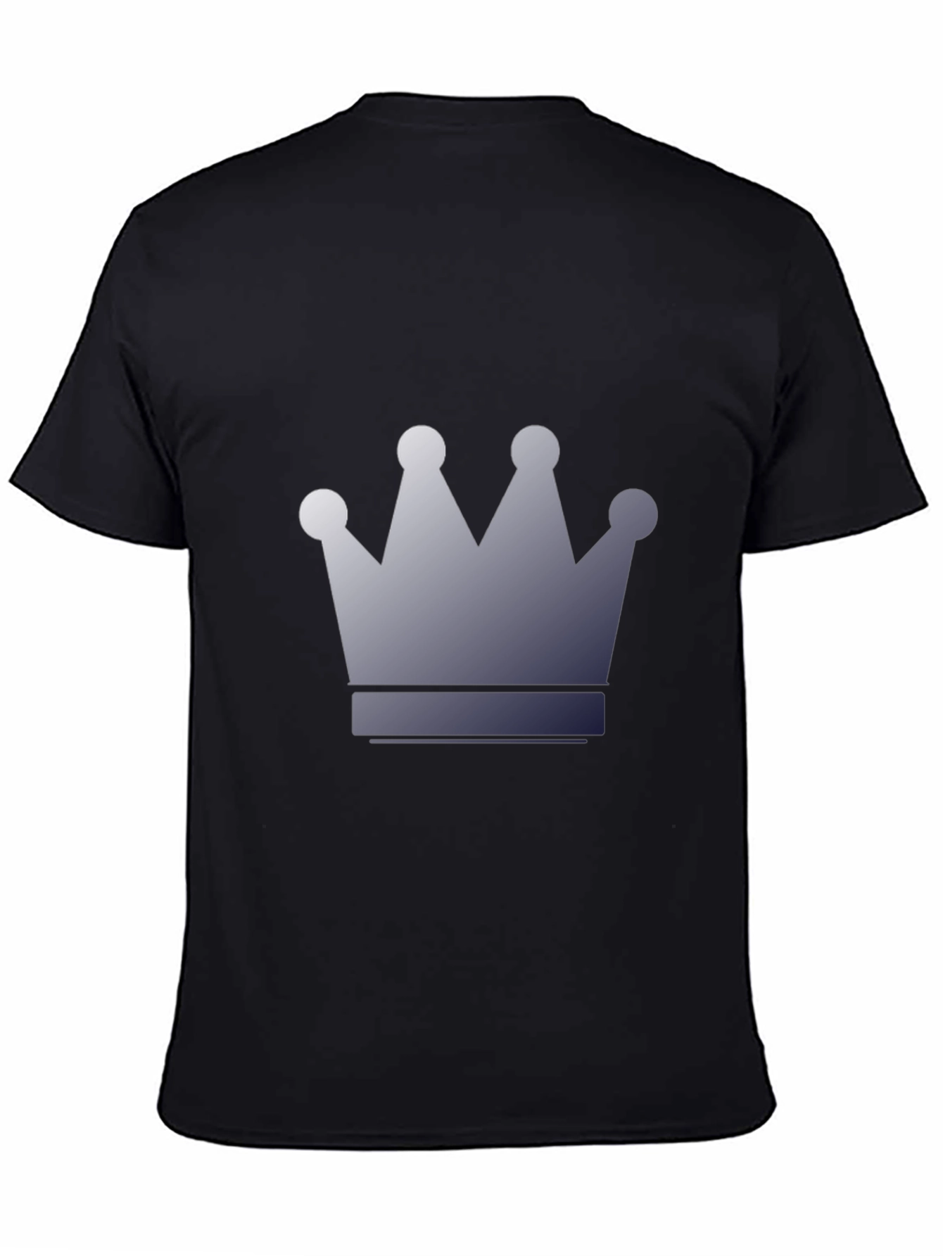 Mens Black T-Shirt with Crown Graphic
