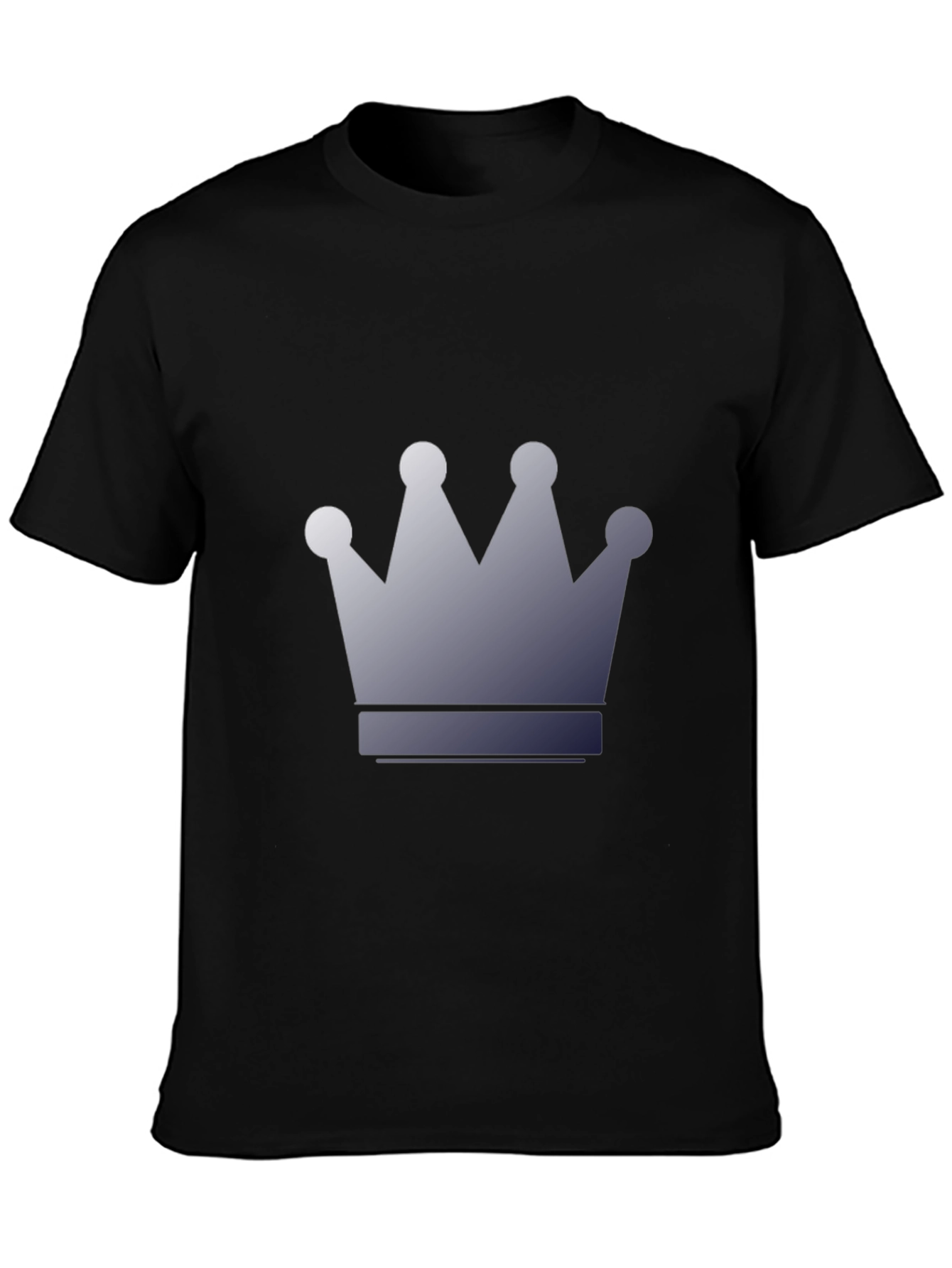 Mens Black T-Shirt with Crown Graphic