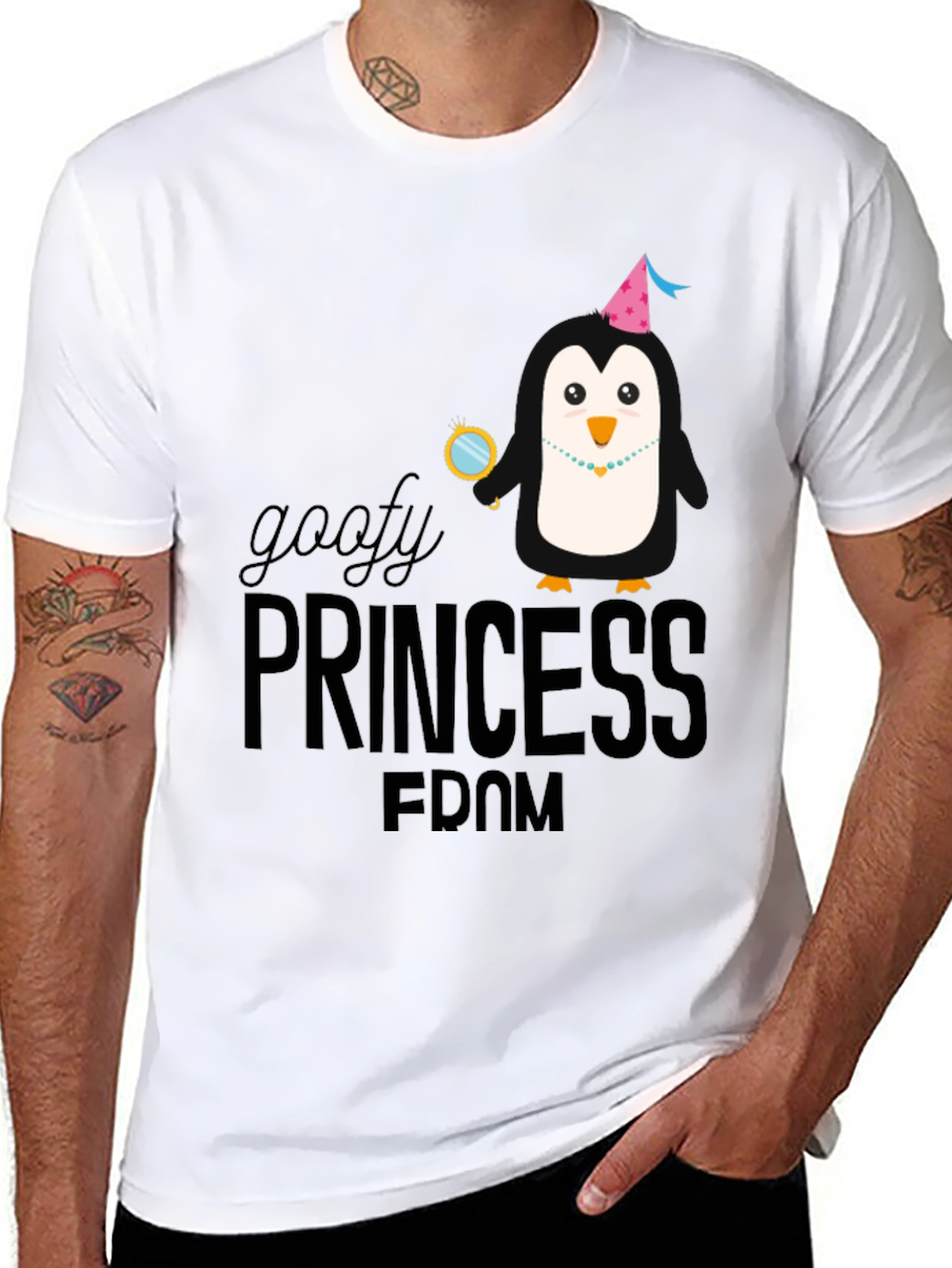 Goofy Princess Penguin T-Shirt