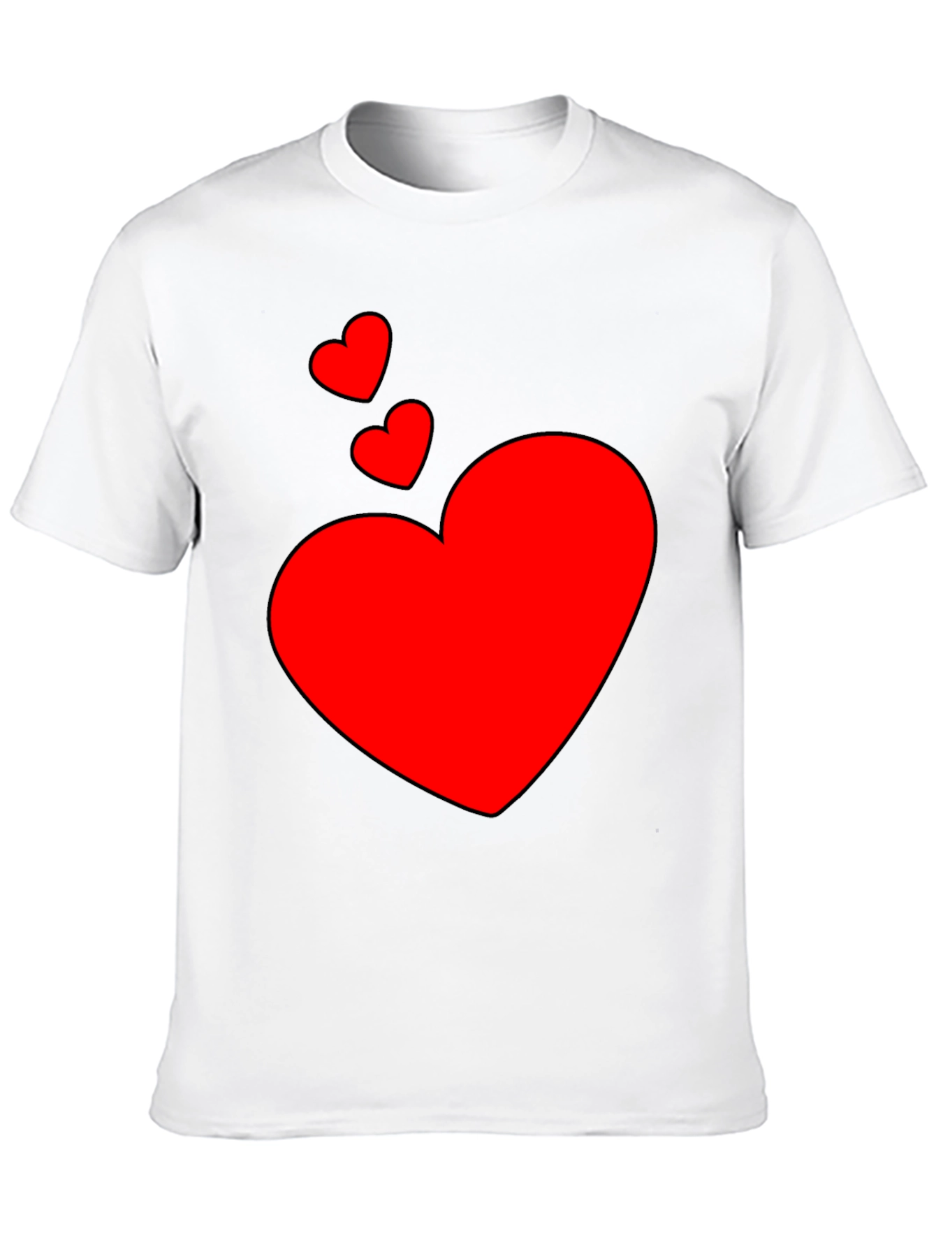 Heart Print Black T-Shirt - Casual Style
