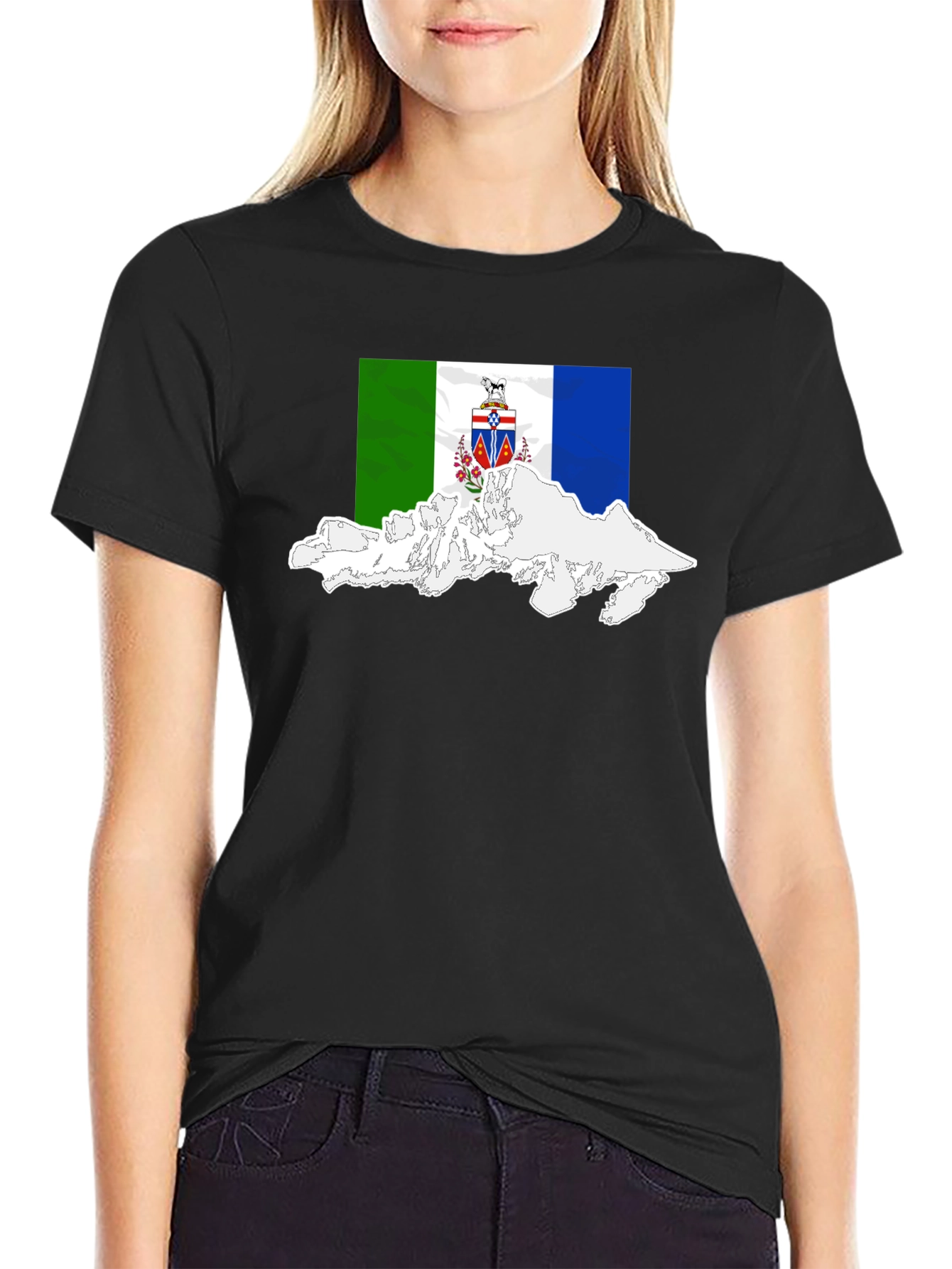 Yukon Flag T-Shirt - Black Cotton Tee