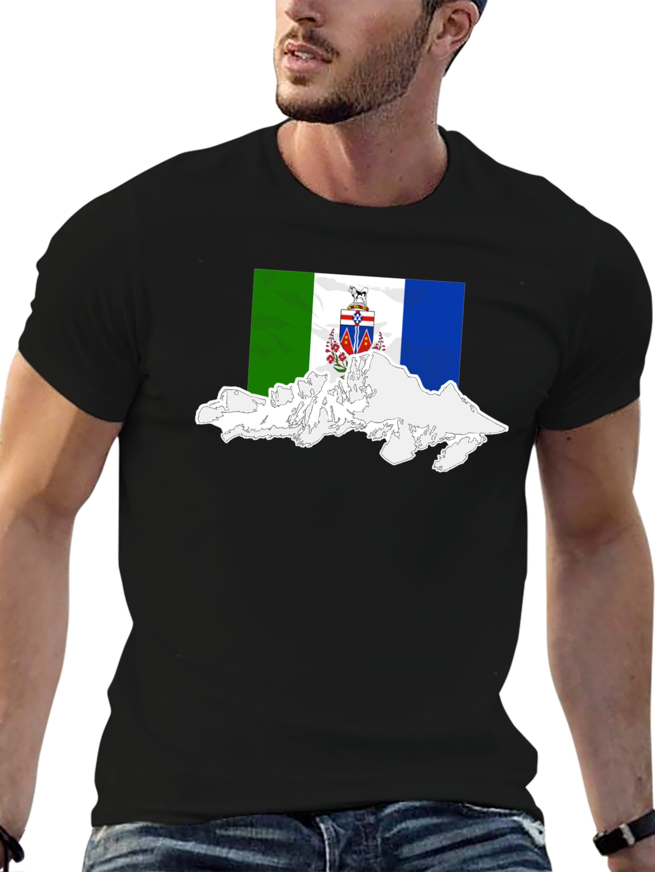 Yukon Flag T-Shirt - Black Cotton Tee