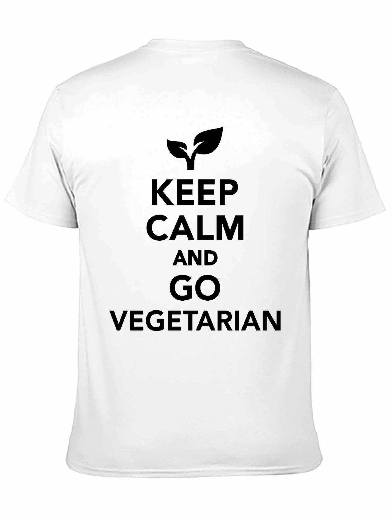 Keep Calm Go Vegetarian Black T-Shirt