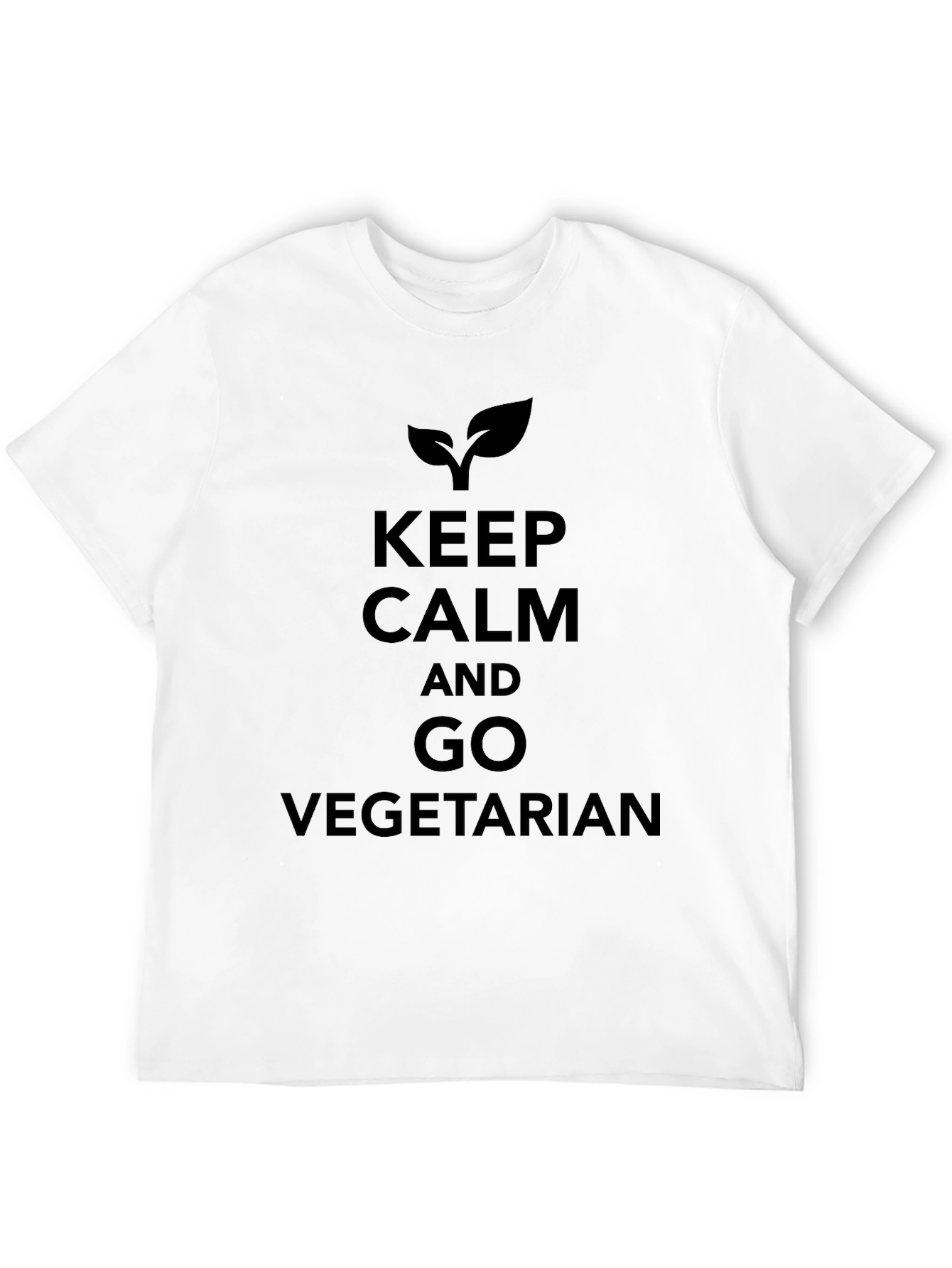 Keep Calm Go Vegetarian Black T-Shirt