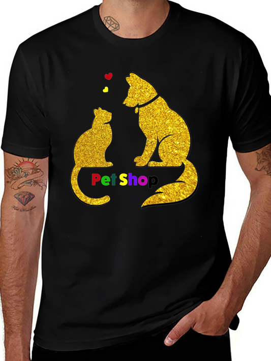 Pet Shop Cat & Dog Graphic T-Shirt