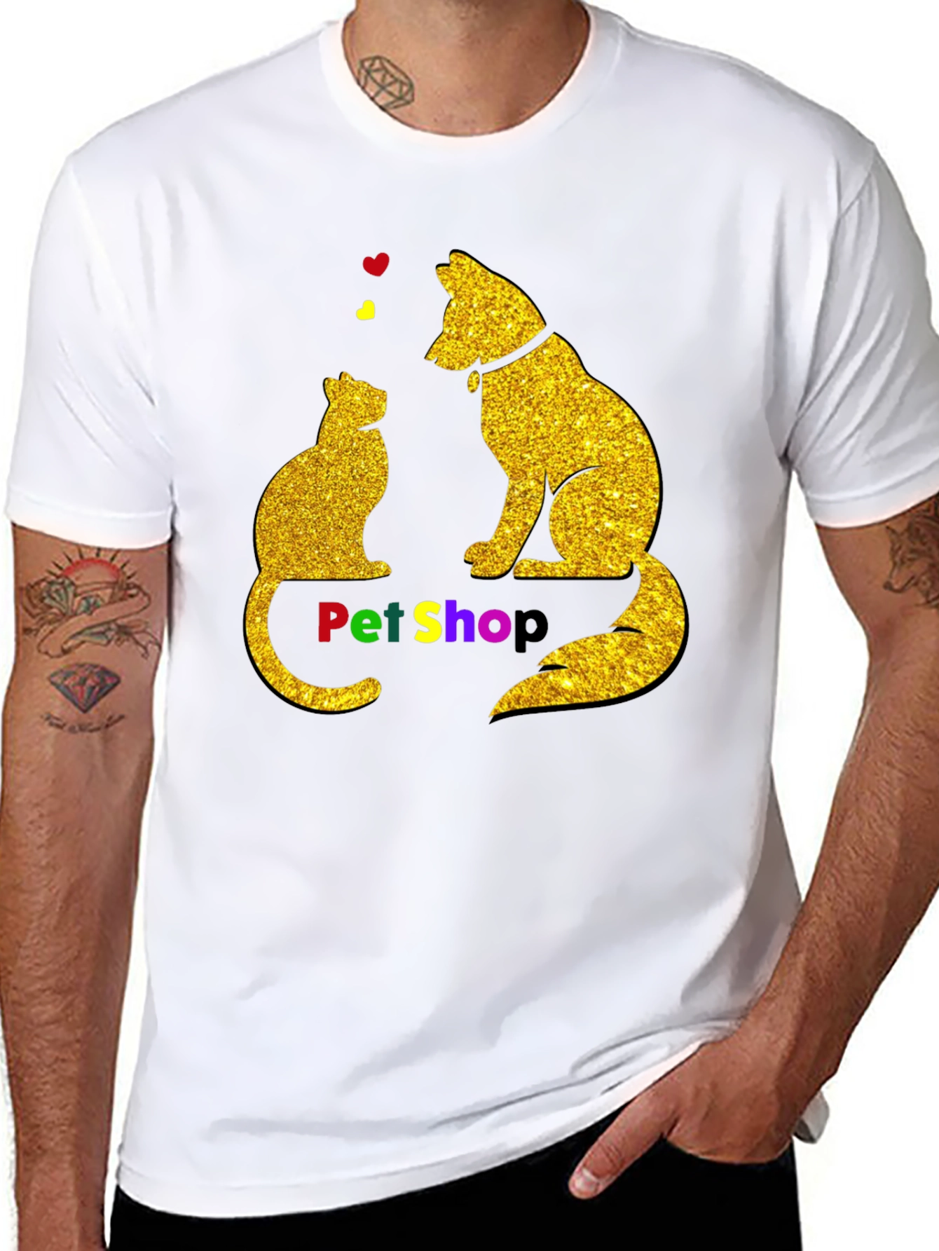 Pet Shop Cat & Dog Graphic T-Shirt