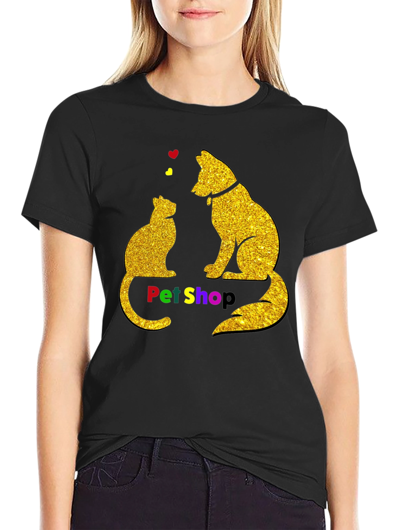 Pet Shop Cat & Dog Graphic T-Shirt