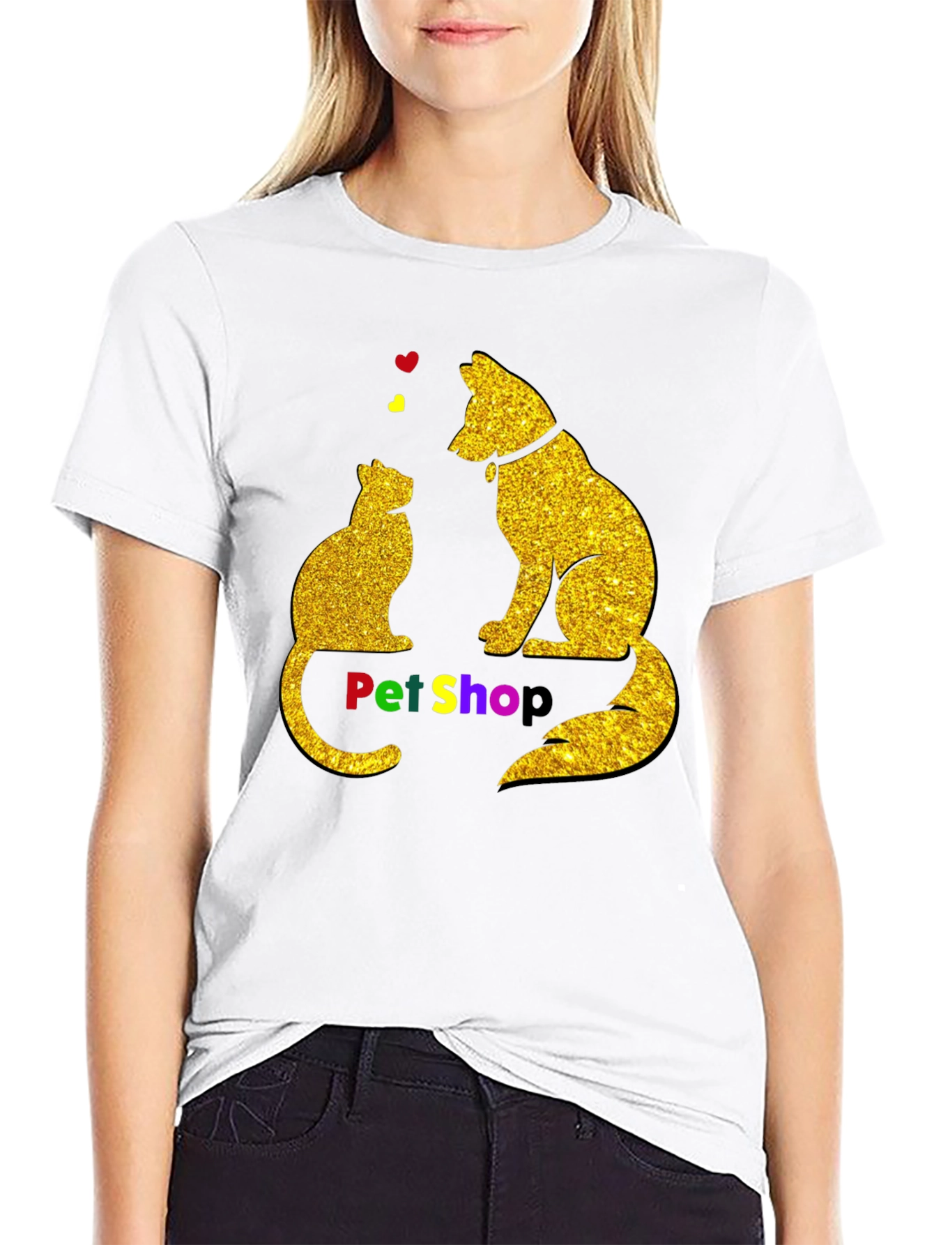 Pet Shop Cat & Dog Graphic T-Shirt
