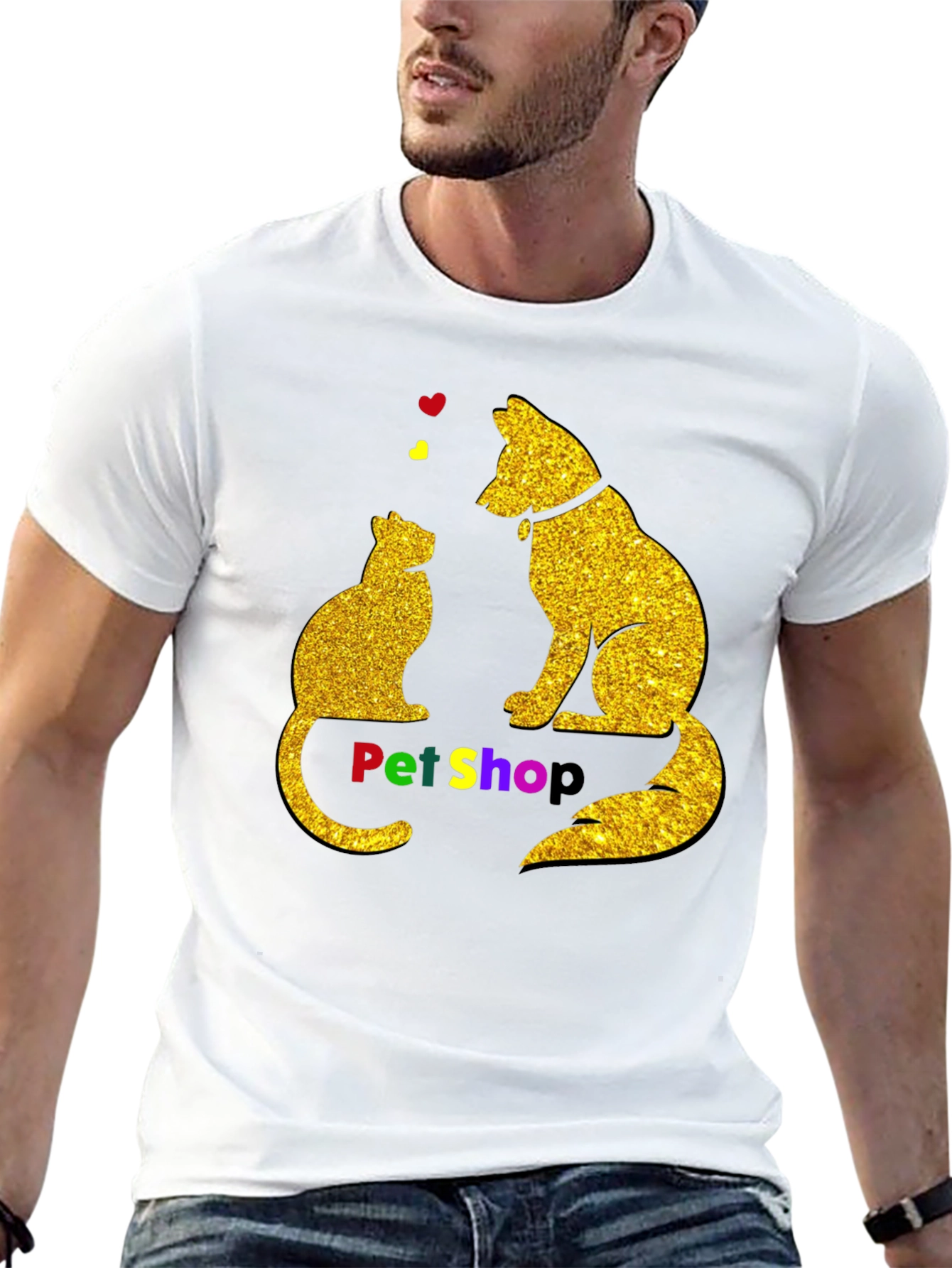 Pet Shop Cat & Dog Graphic T-Shirt