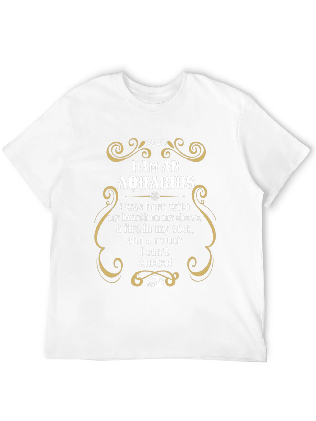 Aquarius Zodiac T-Shirt - Heart on Sleeve Fire Soul