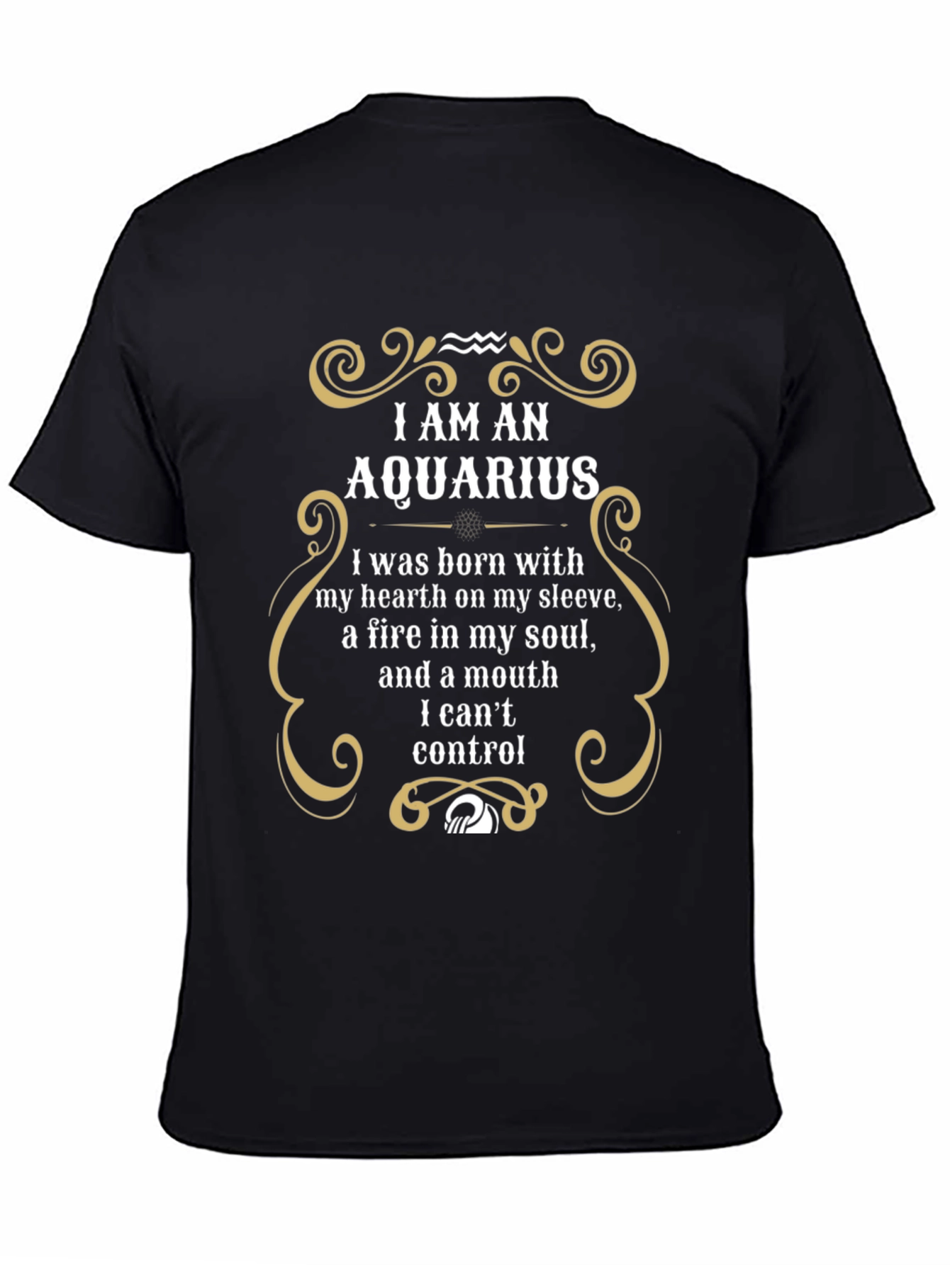 Aquarius Zodiac T-Shirt - Heart on Sleeve Fire Soul