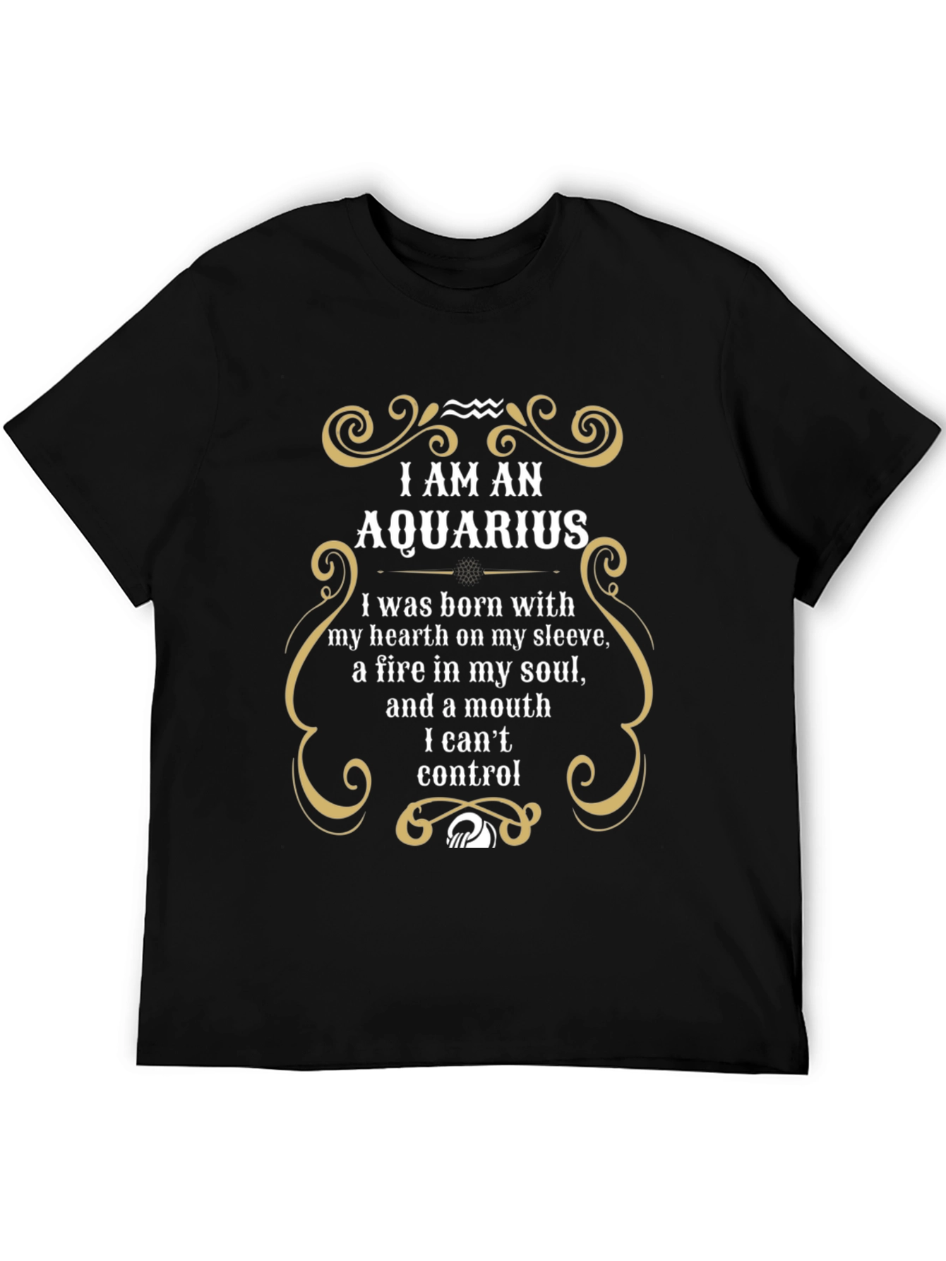 Aquarius Zodiac T-Shirt - Heart on Sleeve Fire Soul