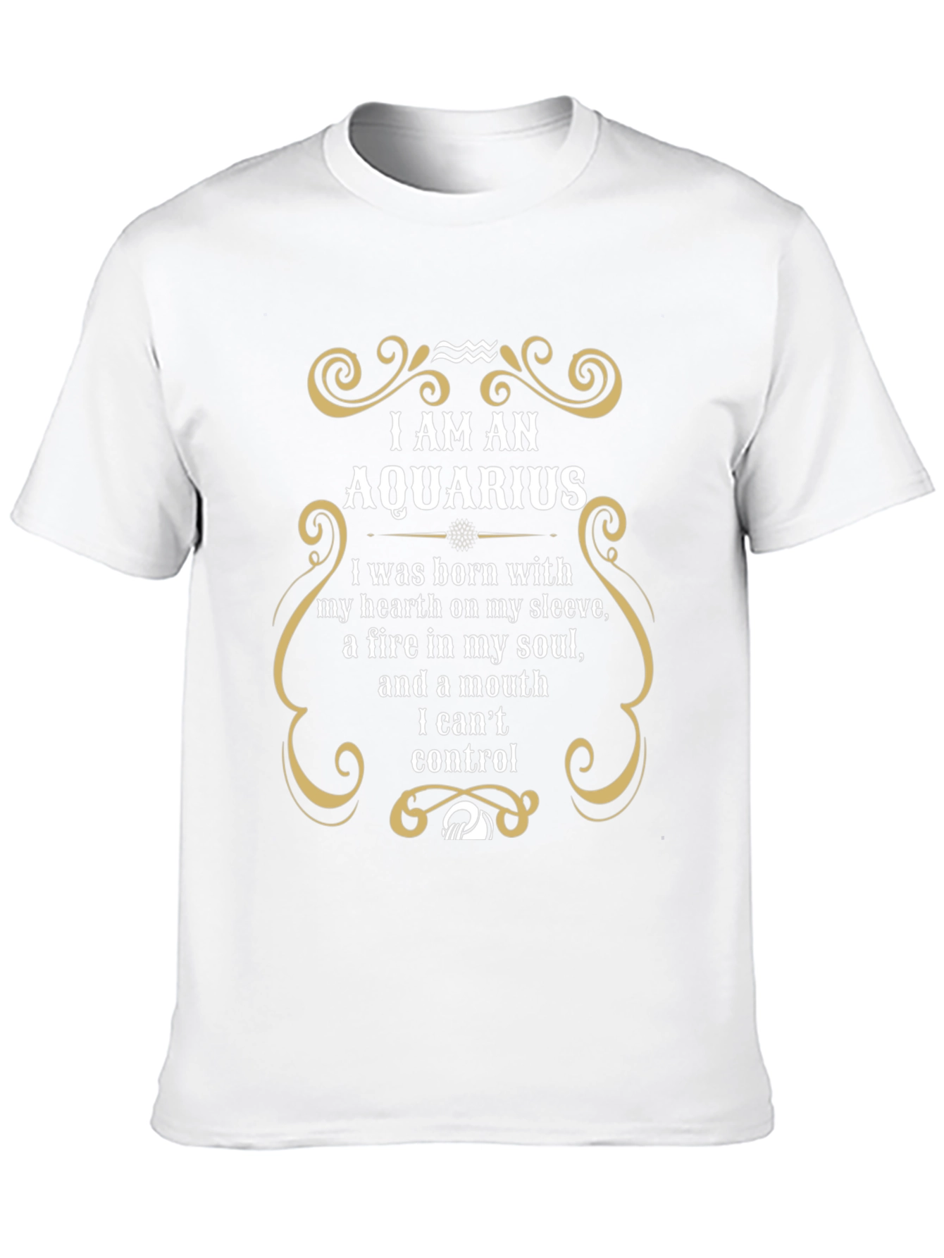 Aquarius Zodiac T-Shirt - Heart on Sleeve Fire Soul