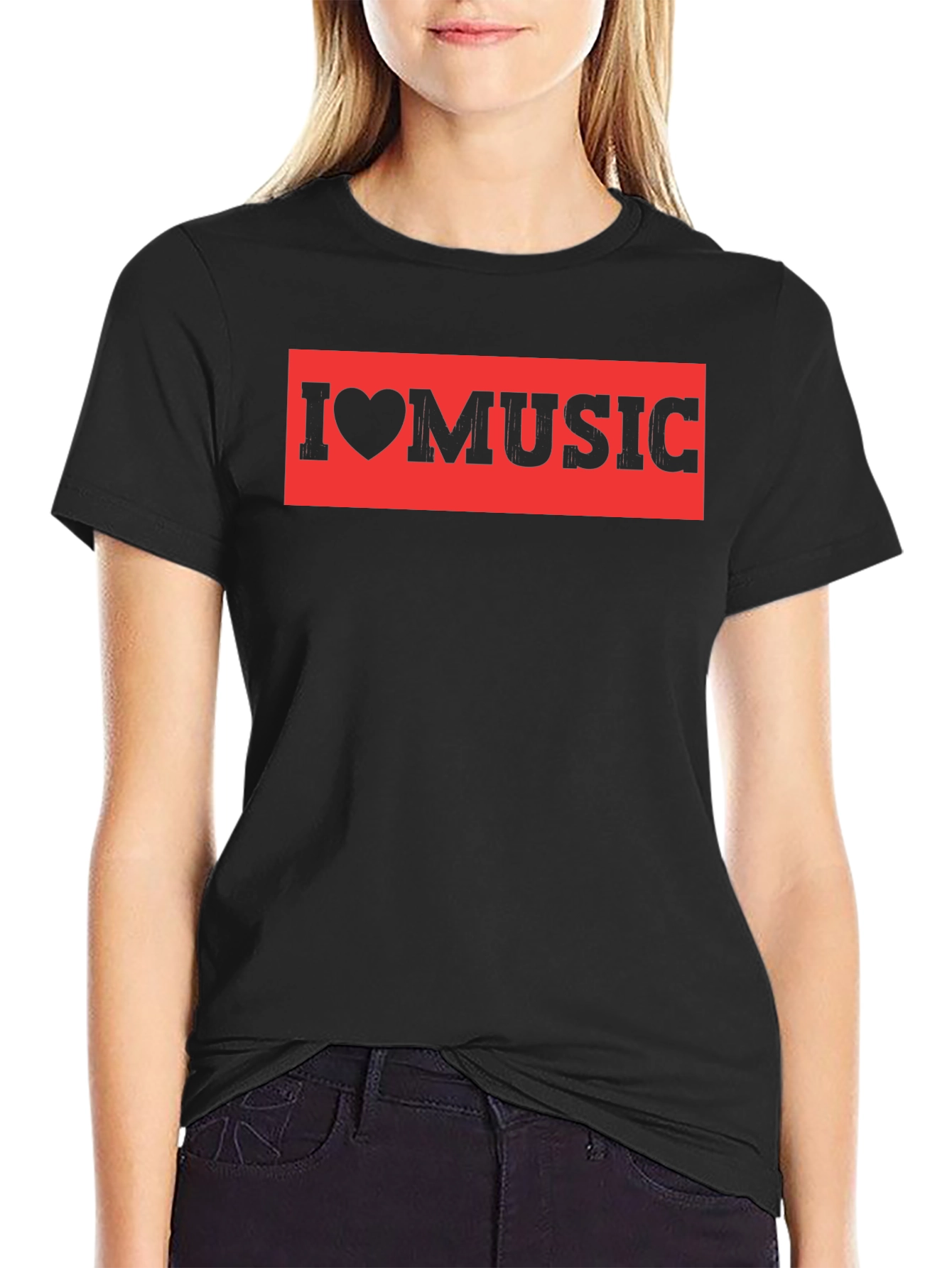 I Love Music Black T-Shirt