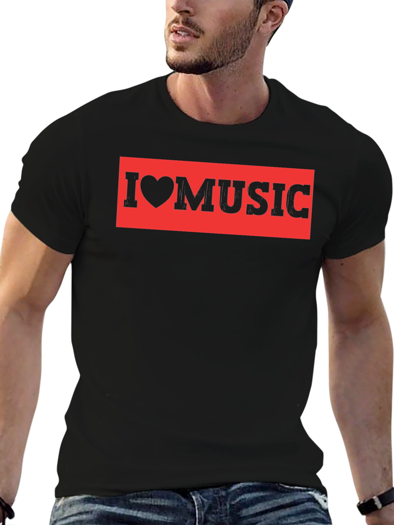 I Love Music Black T-Shirt