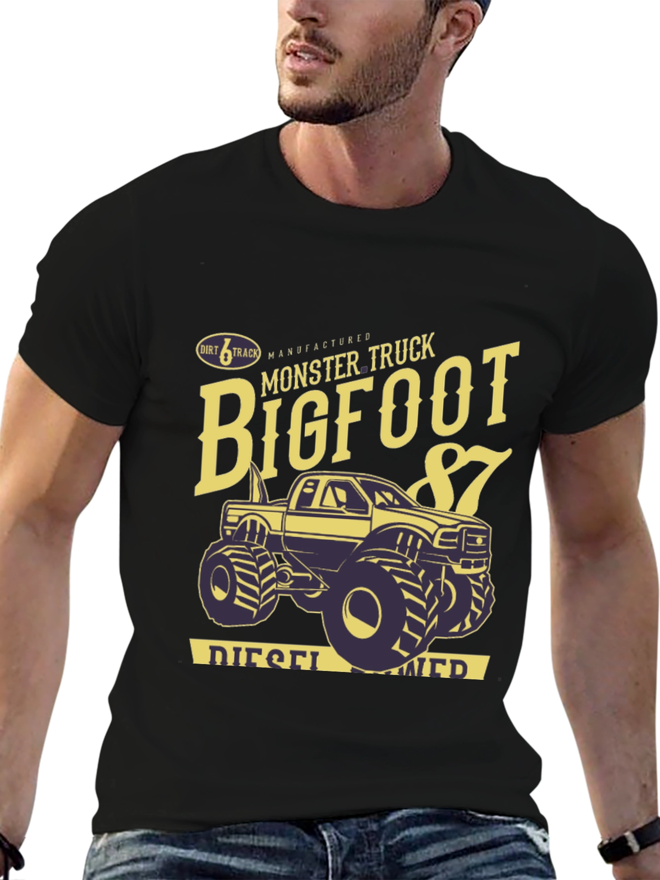 Bigfoot Monster Truck Black Graphic T-Shirt