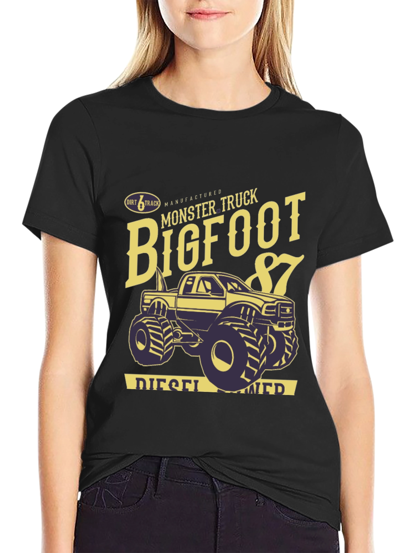 Bigfoot Monster Truck Black Graphic T-Shirt