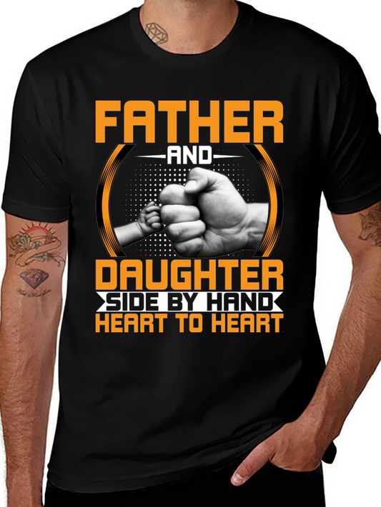 Father and Daughter Fist Bump Graphic T-Shirt