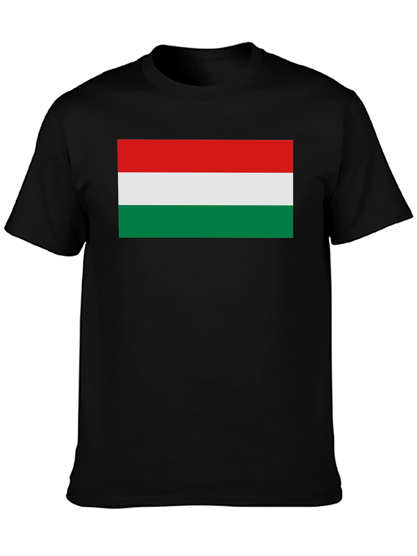 Hungary Flag Graphic T-Shirt - Black Tee