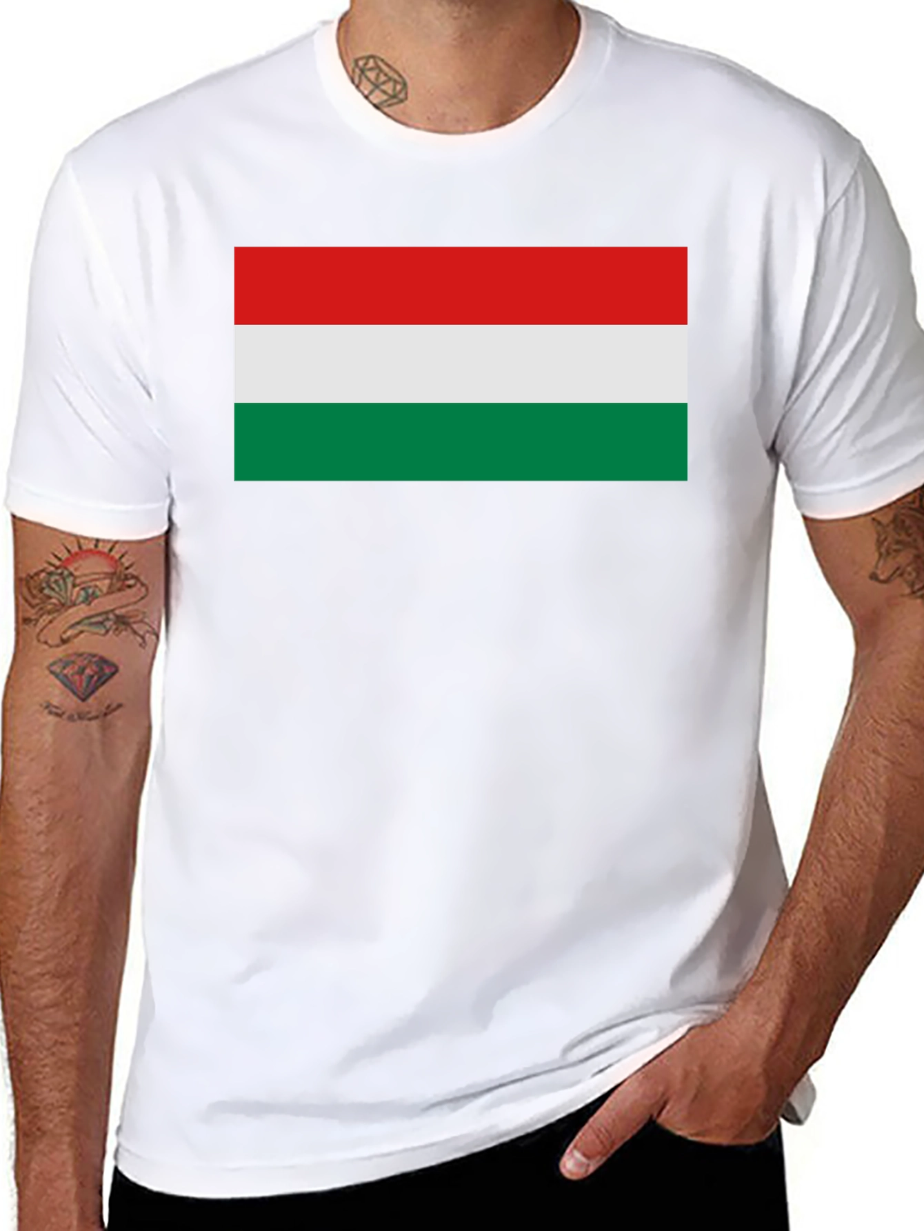 Hungary Flag Graphic T-Shirt - Black Tee
