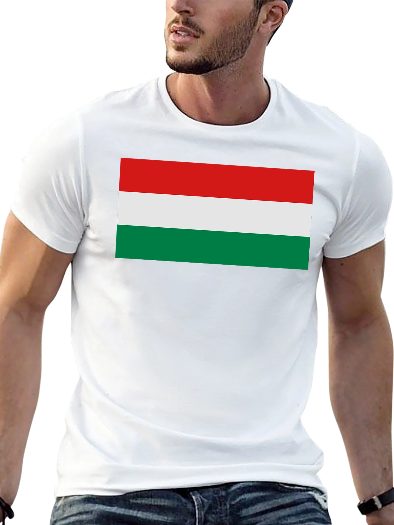 Hungary Flag Graphic T-Shirt - Black Tee