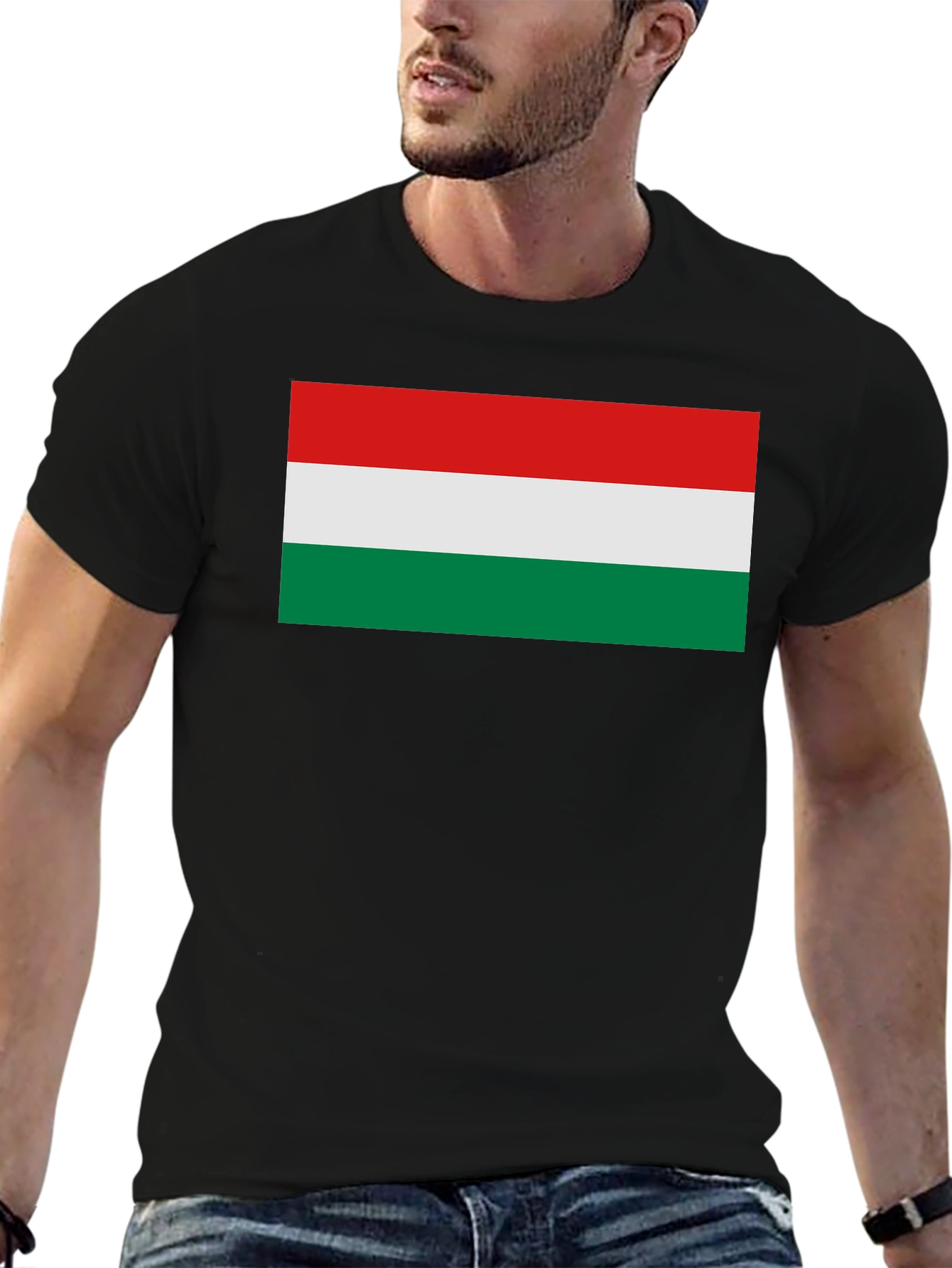 Hungary Flag Graphic T-Shirt - Black Tee
