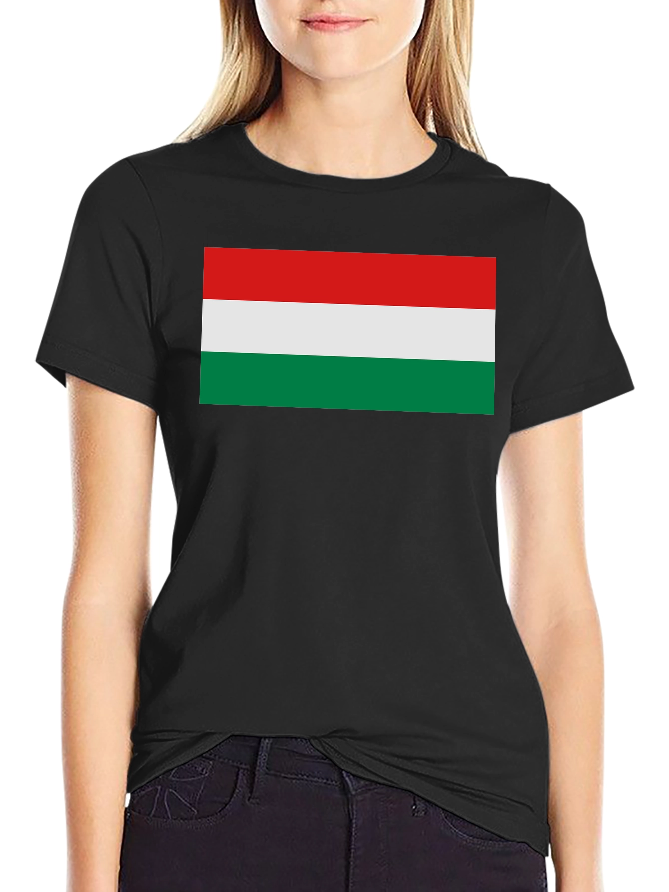 Hungary Flag Graphic T-Shirt - Black Tee
