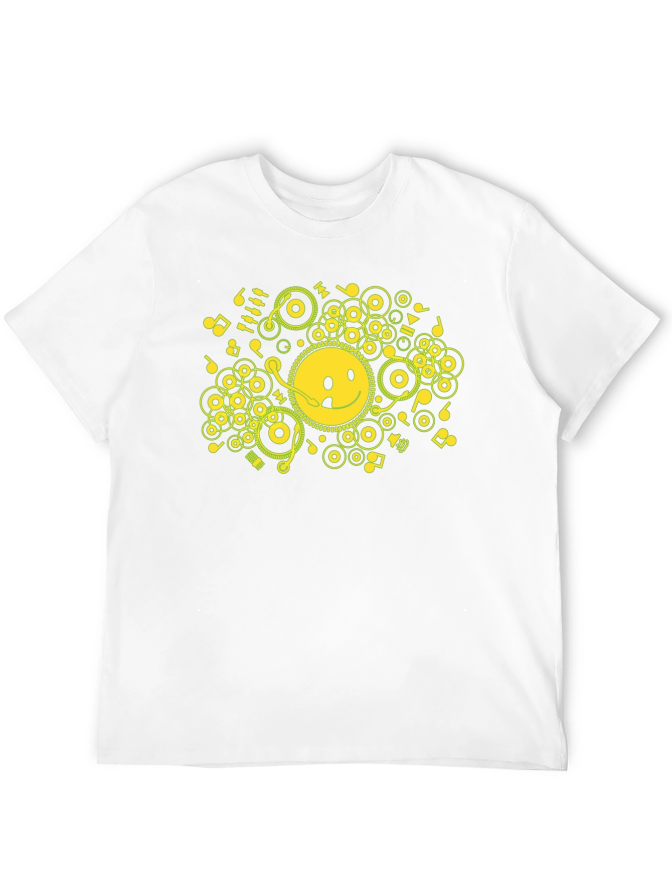Smiley Face Music Graphic Black Tee