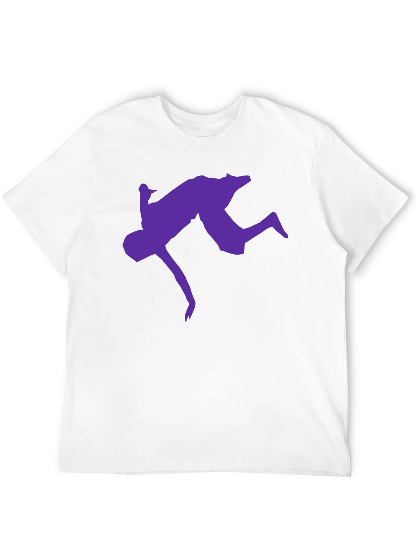 Black T-Shirt with Purple Acrobat Design